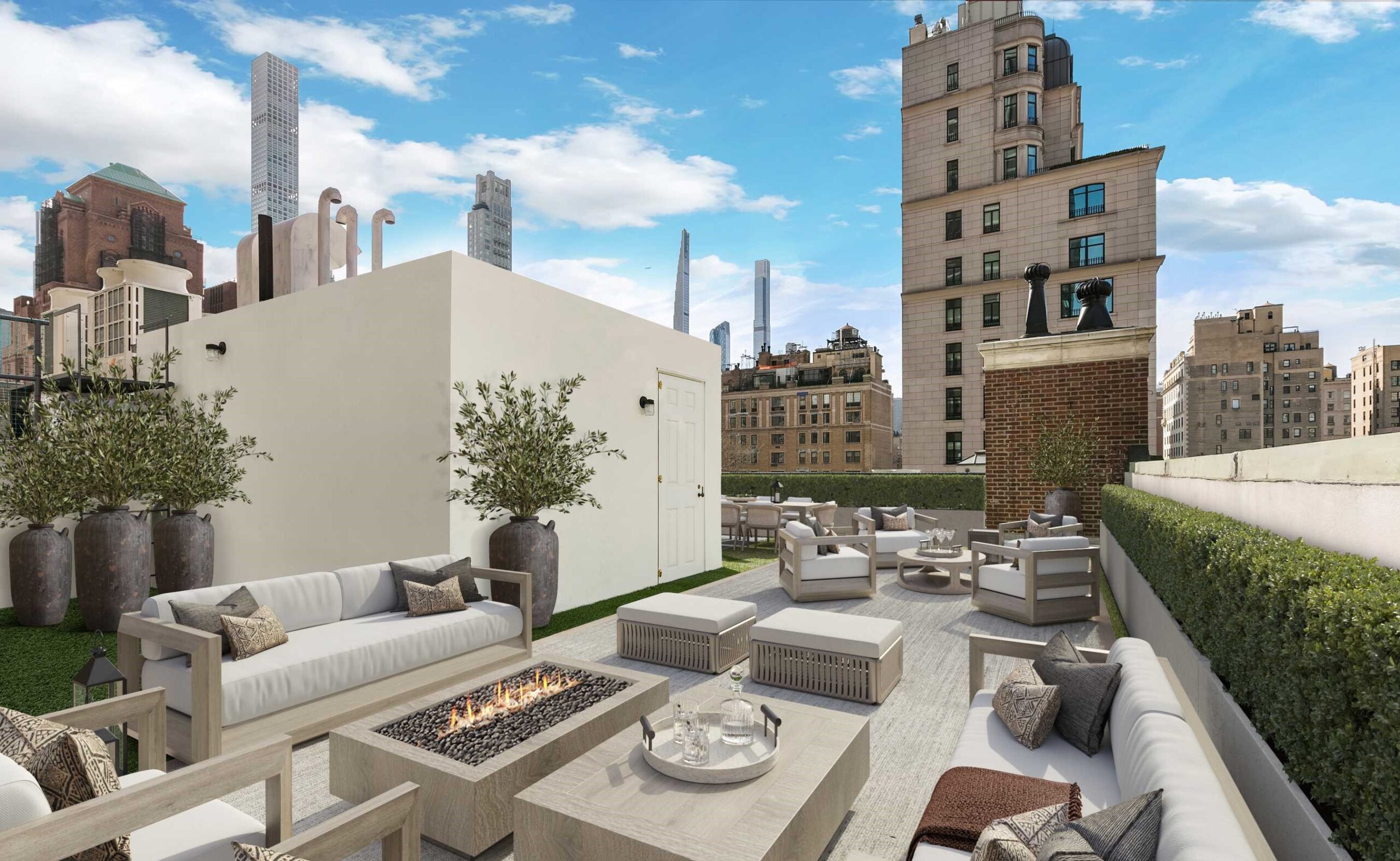 A virtual staging of the Rockefeller home roof deck