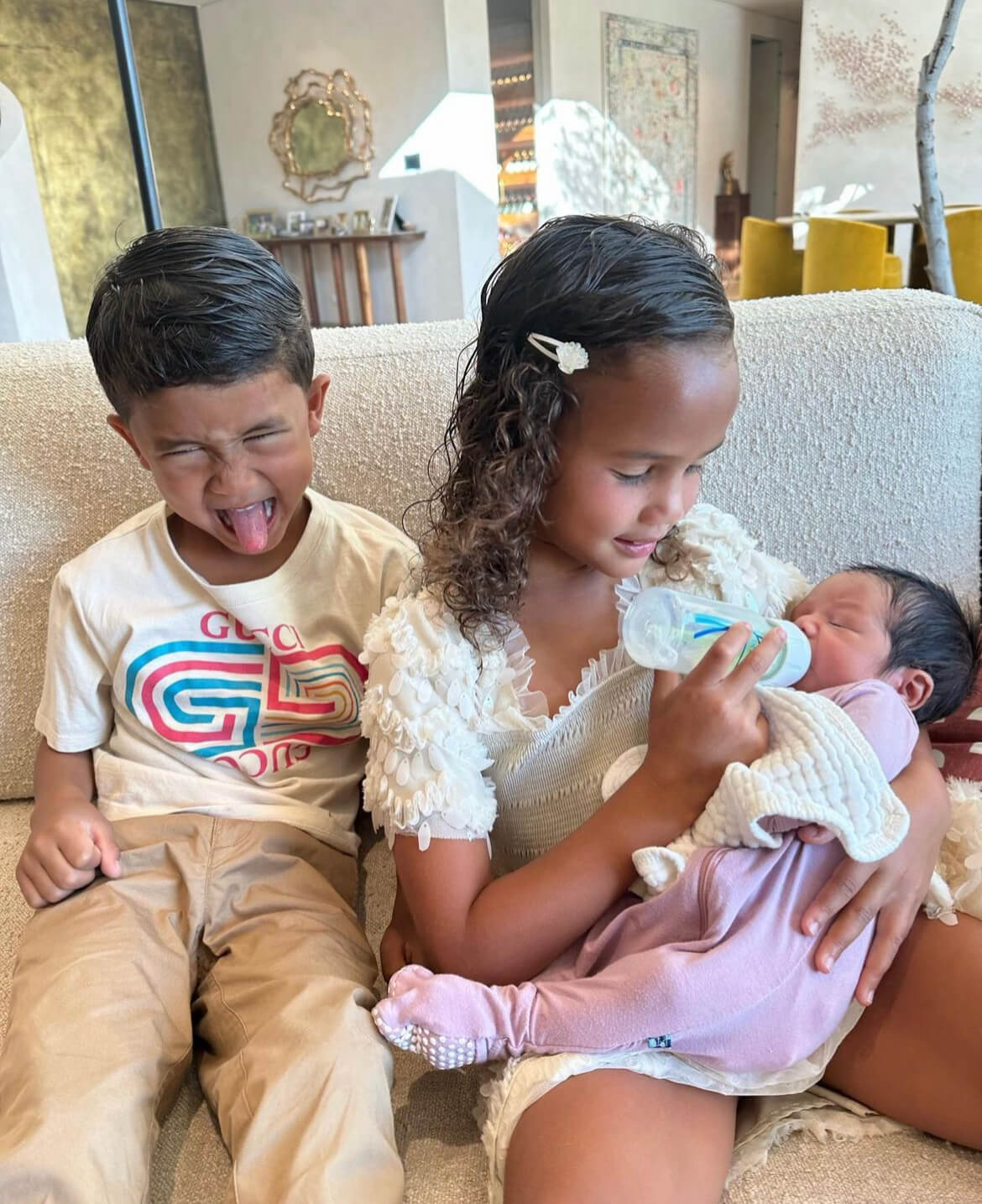 Chrissy Teigen and John Legend's children: Miles and Luna with Wren