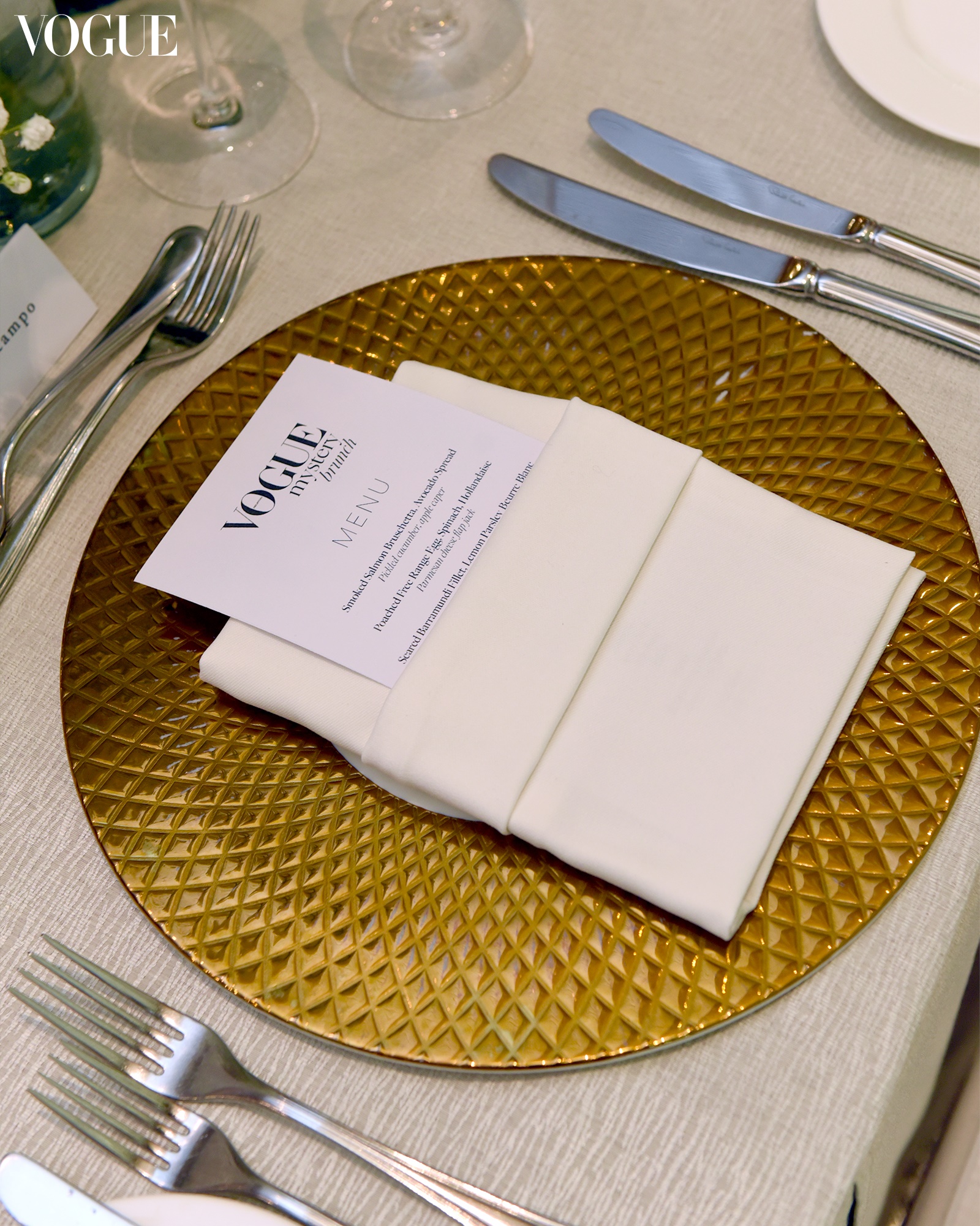 Vogue Mystery Brunch menu