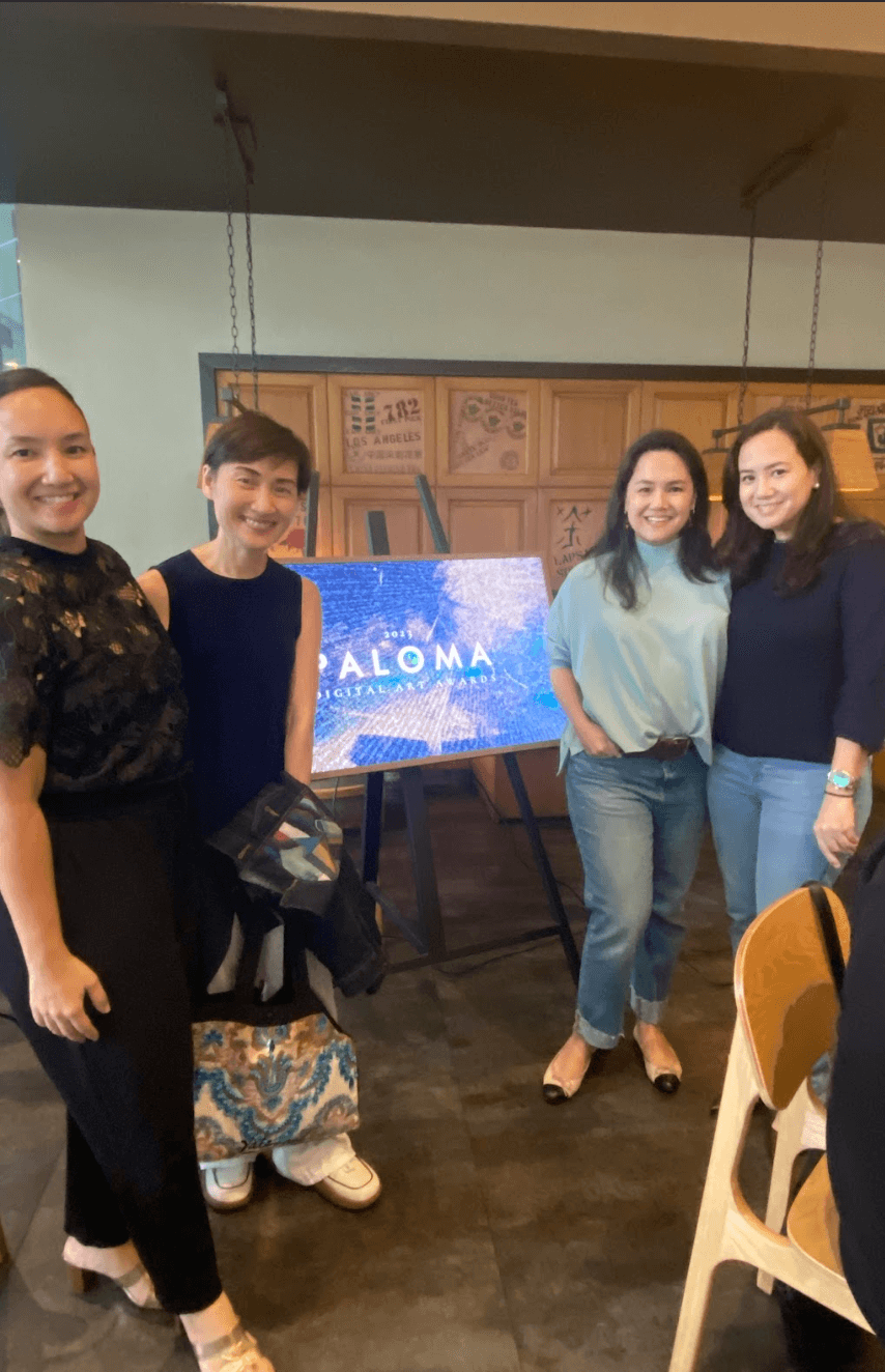 Galeria Paloma directors Georgia Chu, Mia Lauchengco, and Kimberly Delgado with ScarletBox founder Sheree Gotuaco