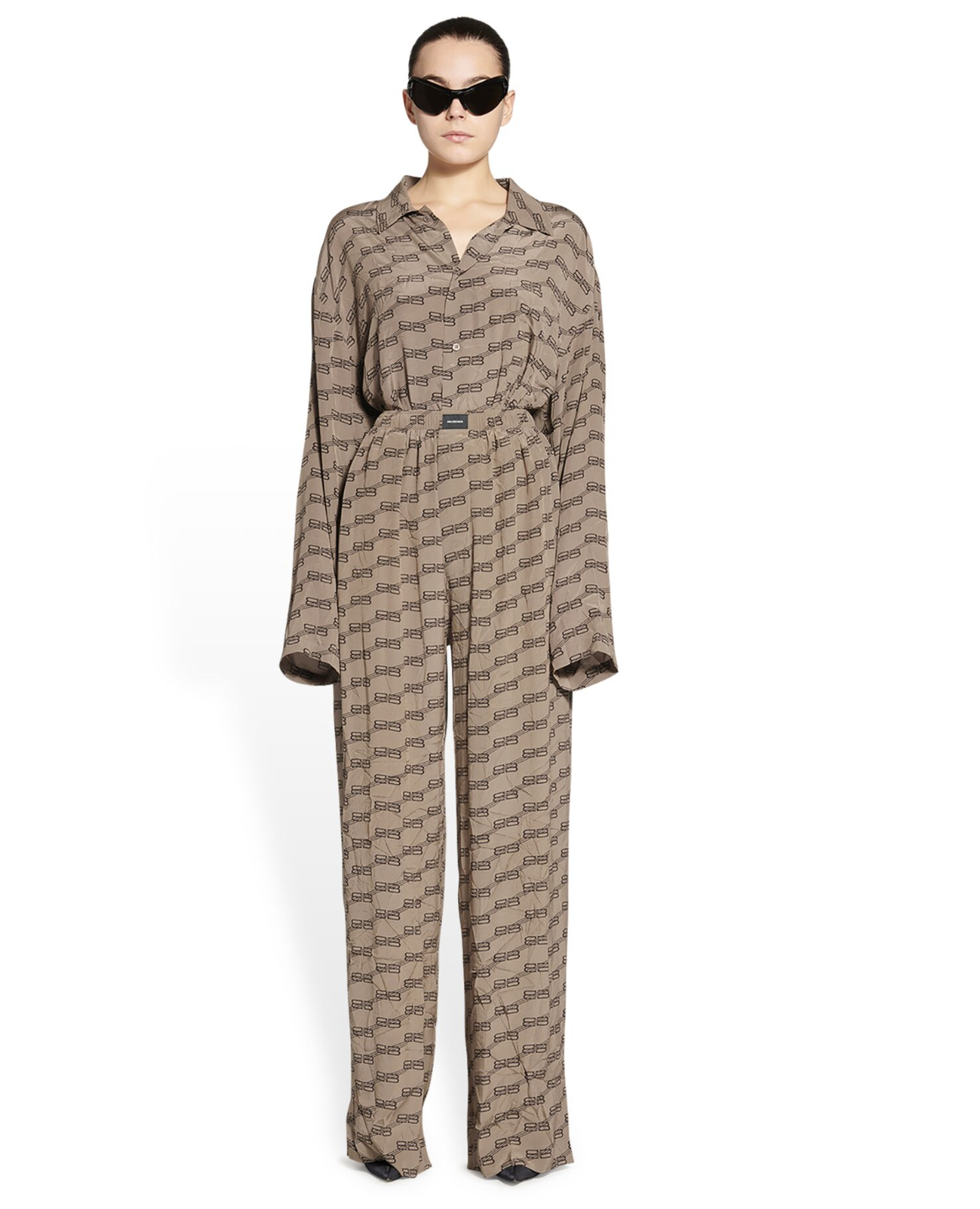 Women's BB Monogram Pyjama set in beige