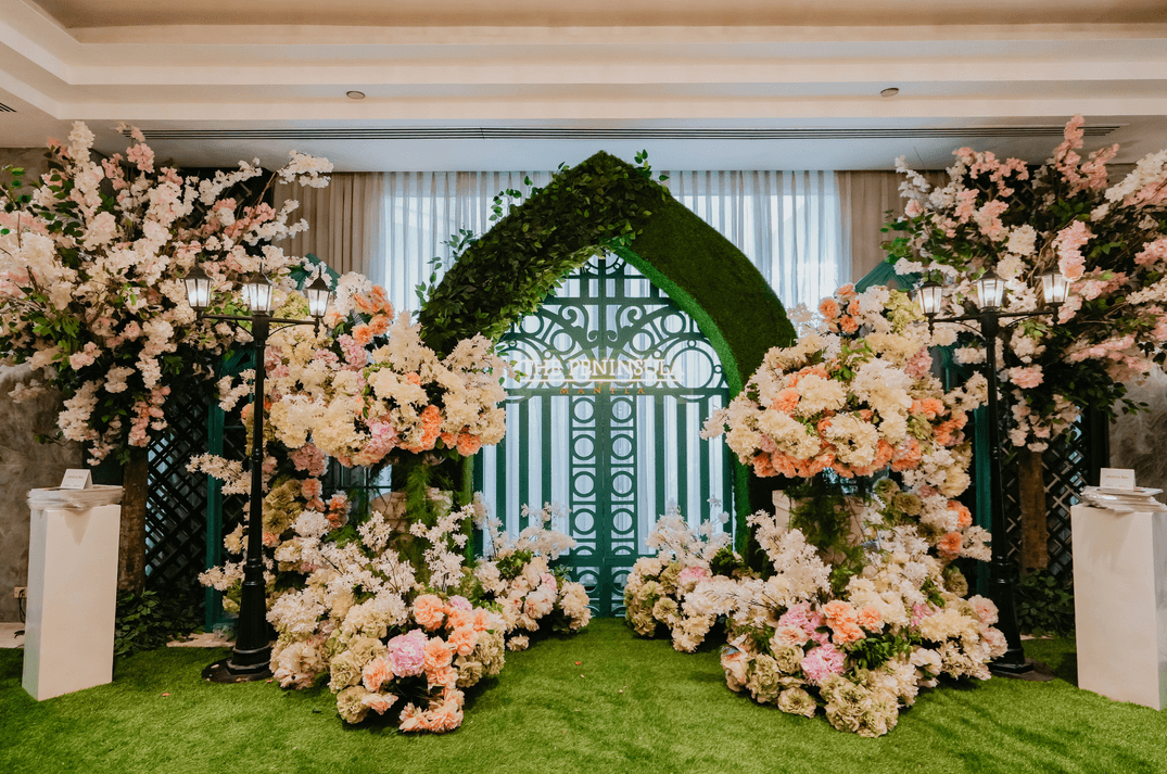 Flowers adorned the event venues thanks to the country's renowned wedding suppliers