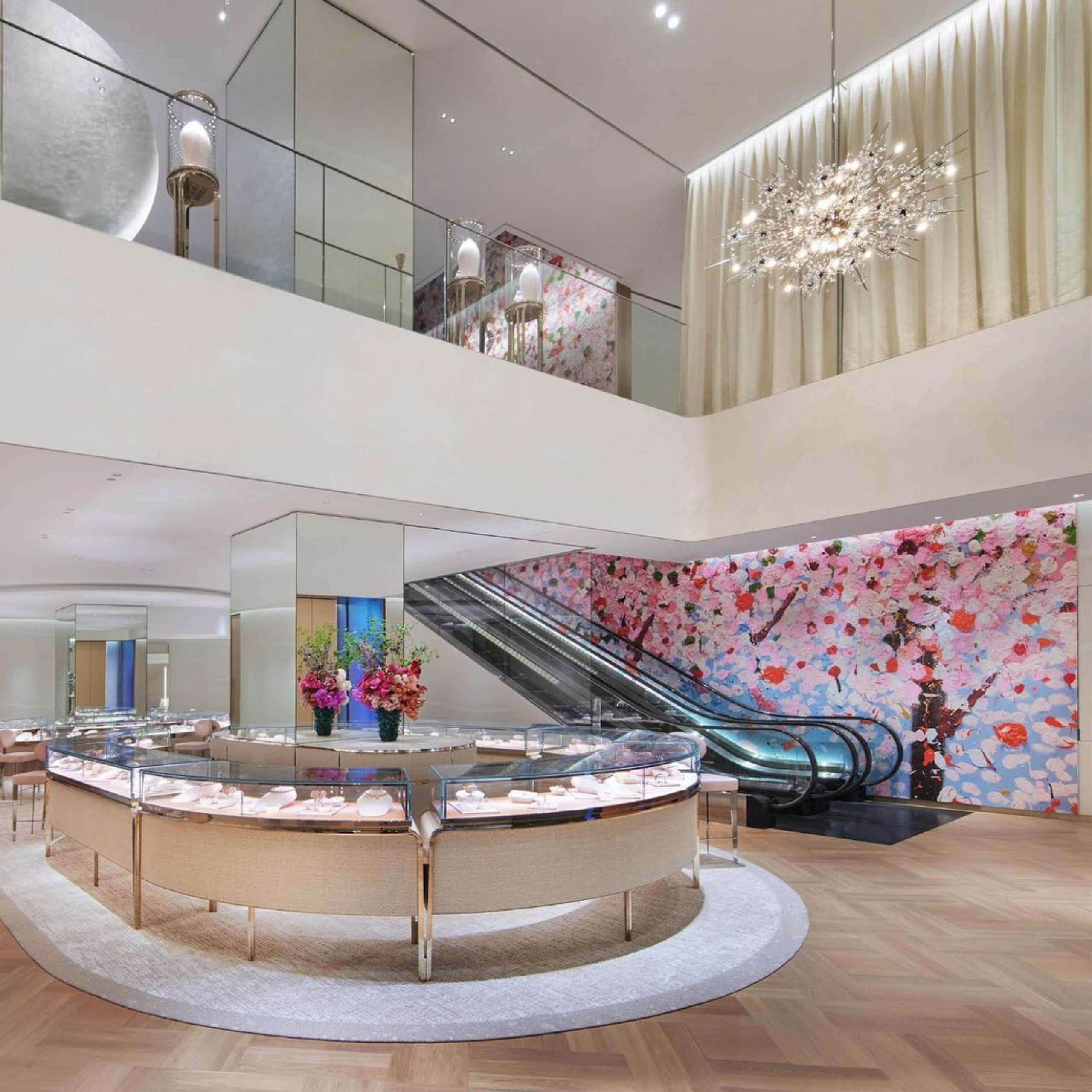 Tiffany & Co.'s Ginza store with art by Damien Hirst