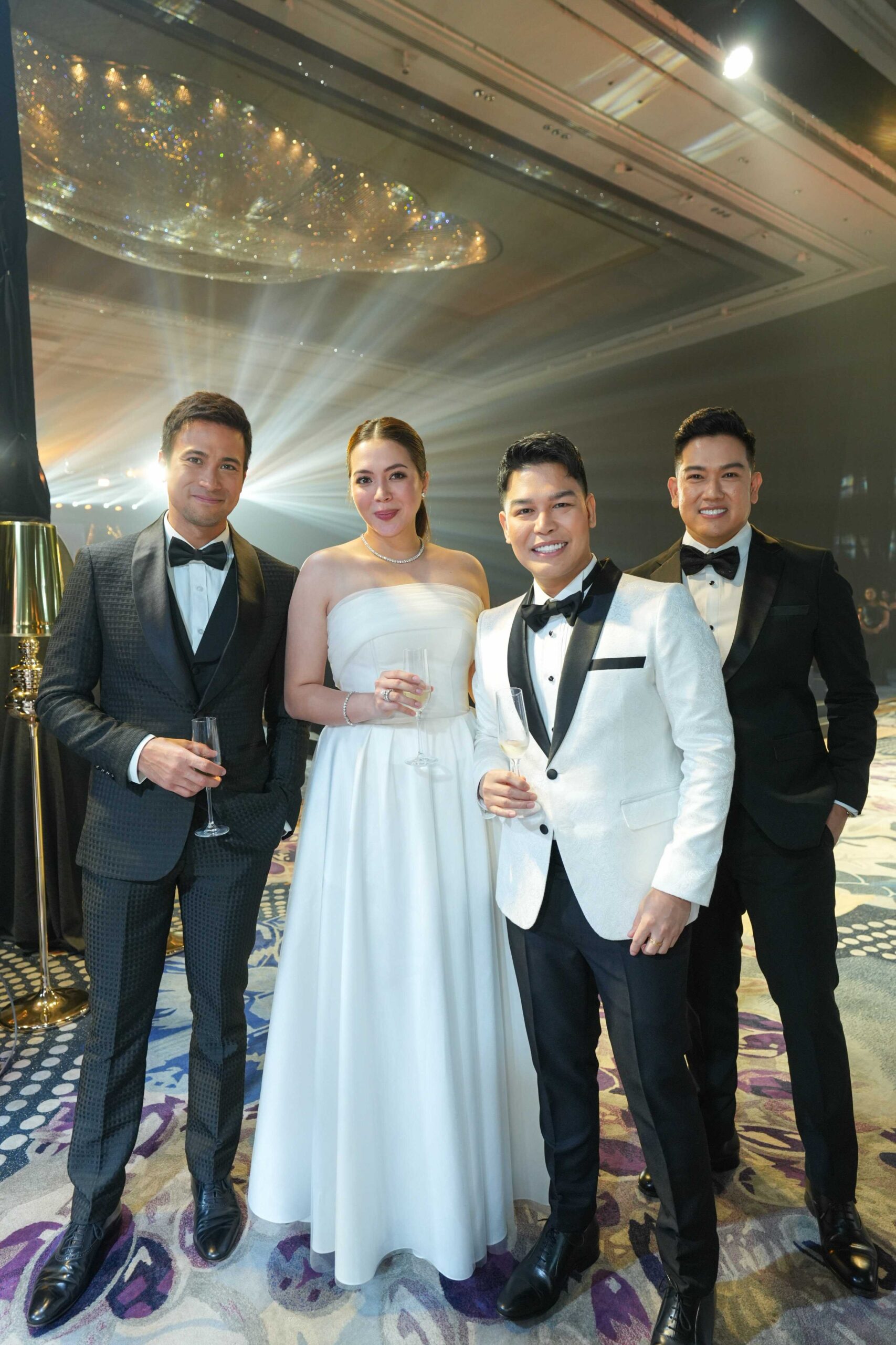 Sam Milby, Julia Montes, Avignon Clinic CEO Christopher Cachuela, and Avignon Clinic President Benedict Sy