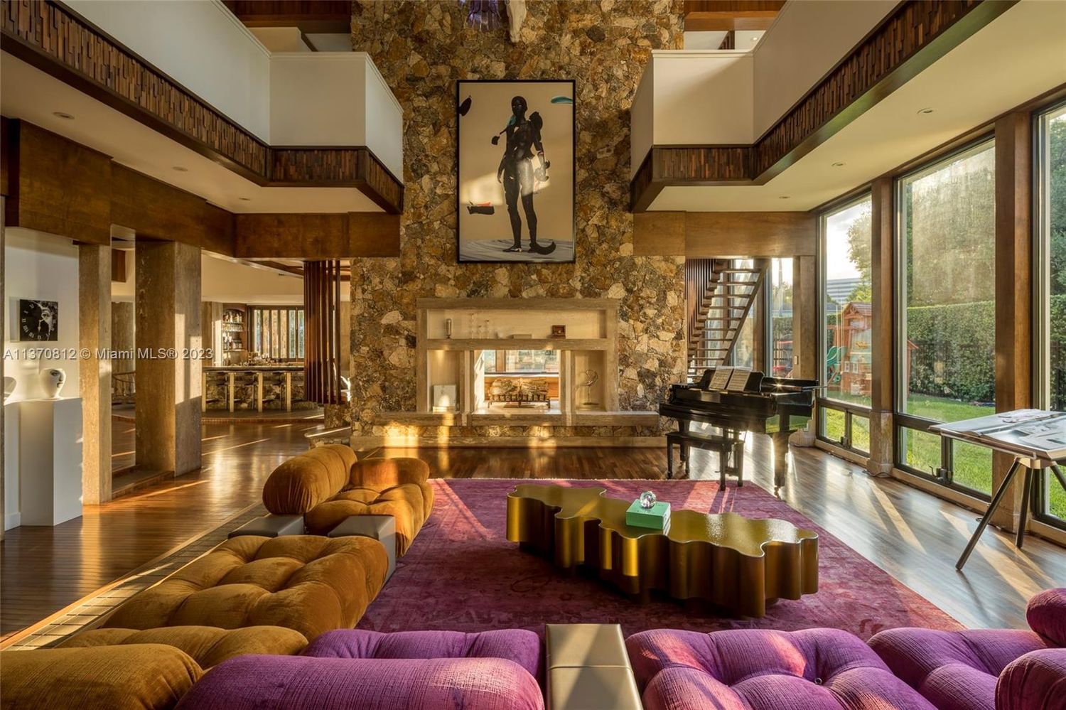 The mansion’s spacious living room