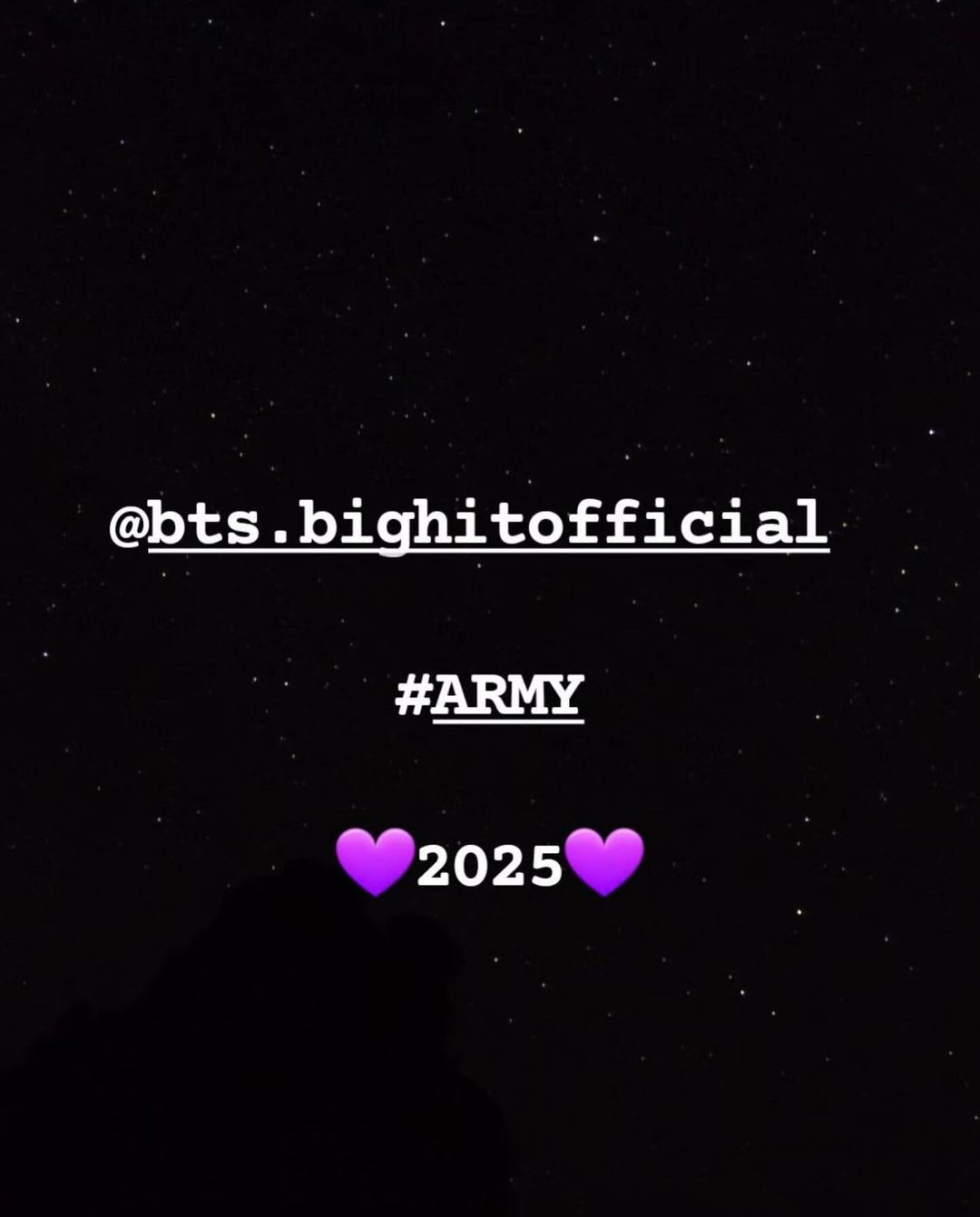 RM's Instagram story post
