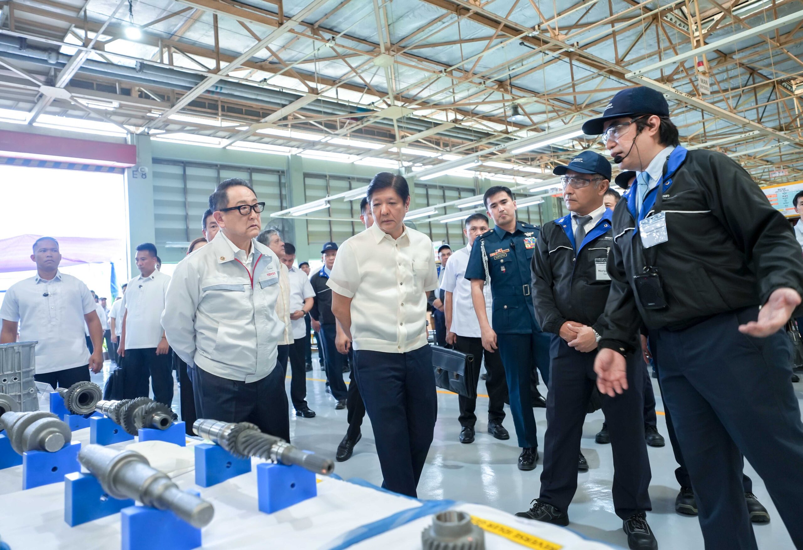 President Ferdinand Marcos Jr. touring TMP's manufacturing plant in Laguna Province