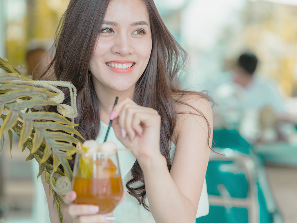 woman drinking luxury lifestyle