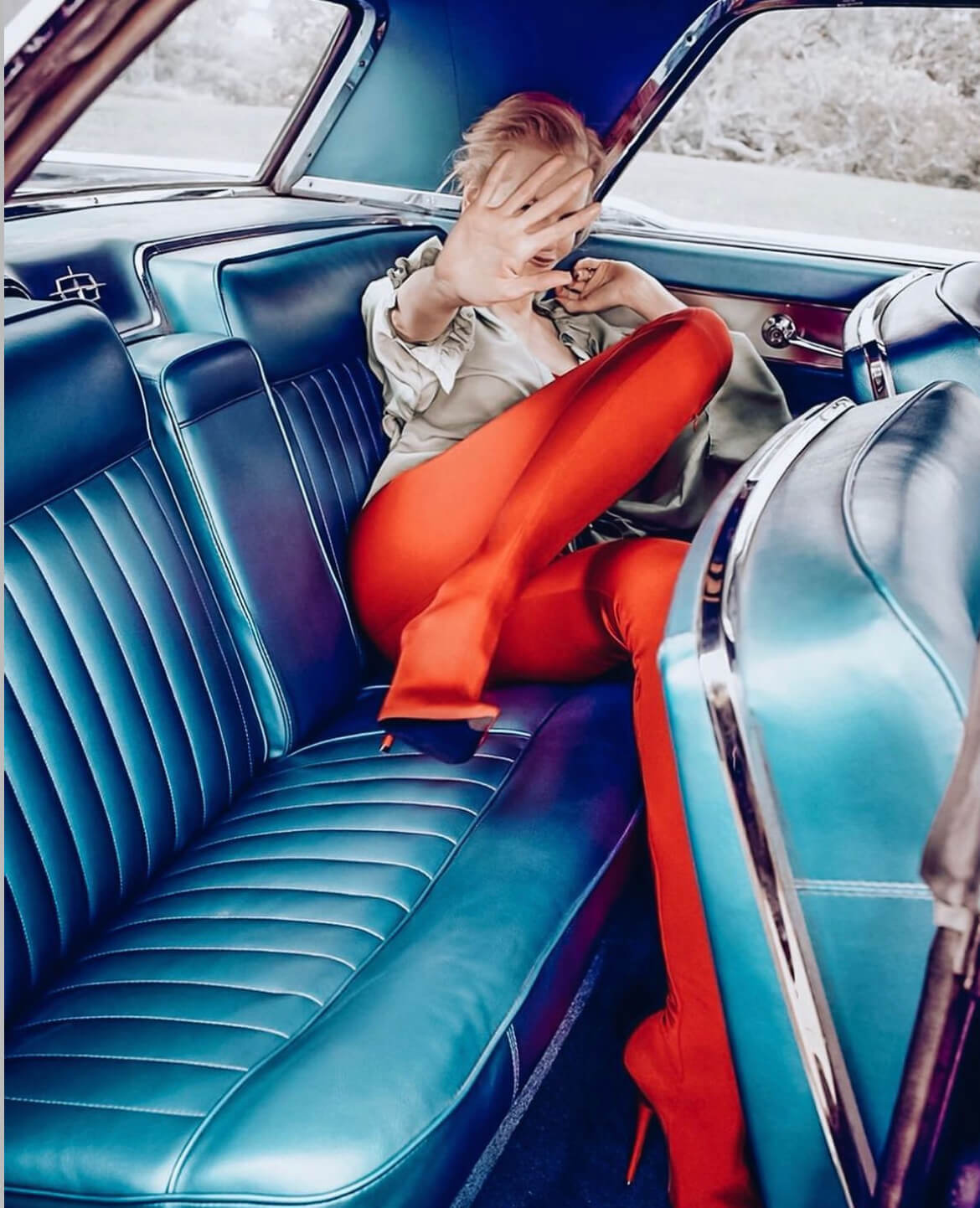 Nicole Kidman in one of her car collection.