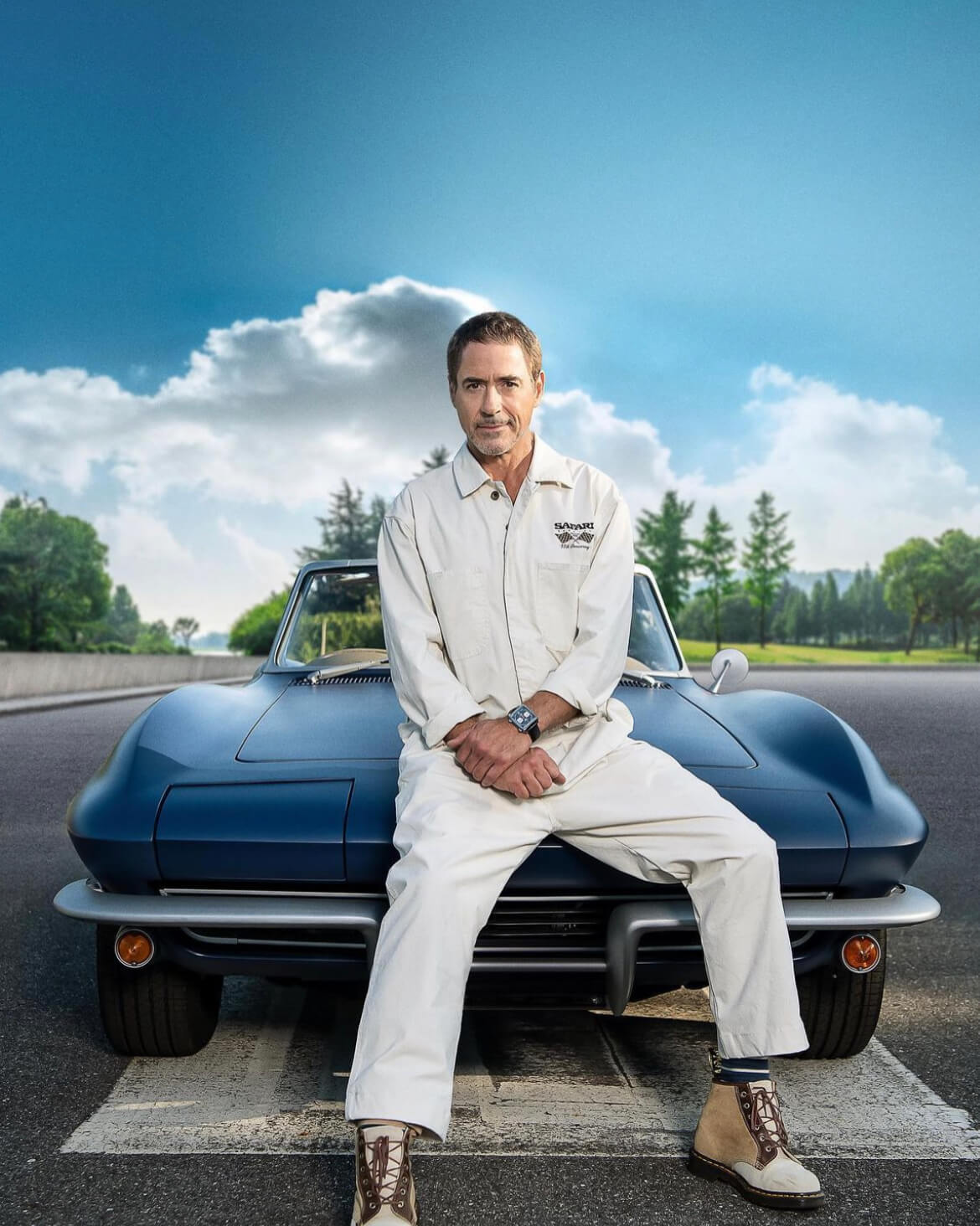 Robert Downey Jr. wearing a Tag Heuer Monaco 