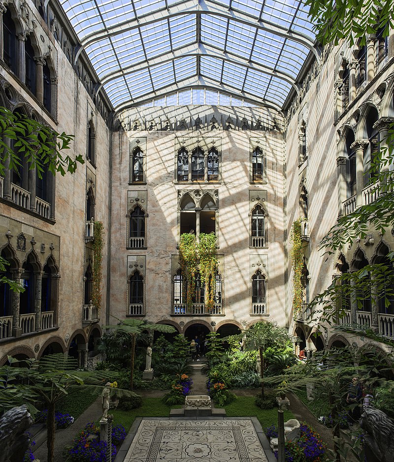 Inside the Isabella Stewart Gardner Museum's main lobby