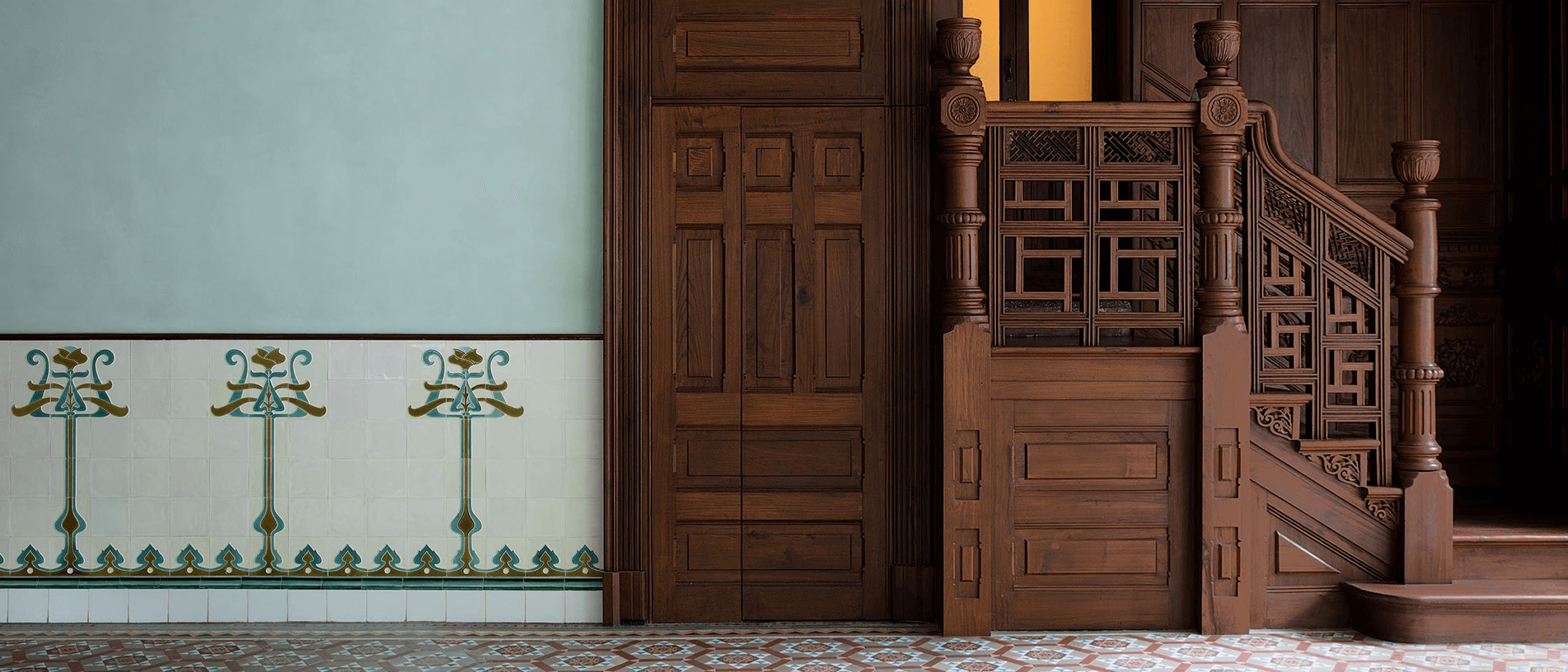 Inside the renovated Rong Zhai mansion