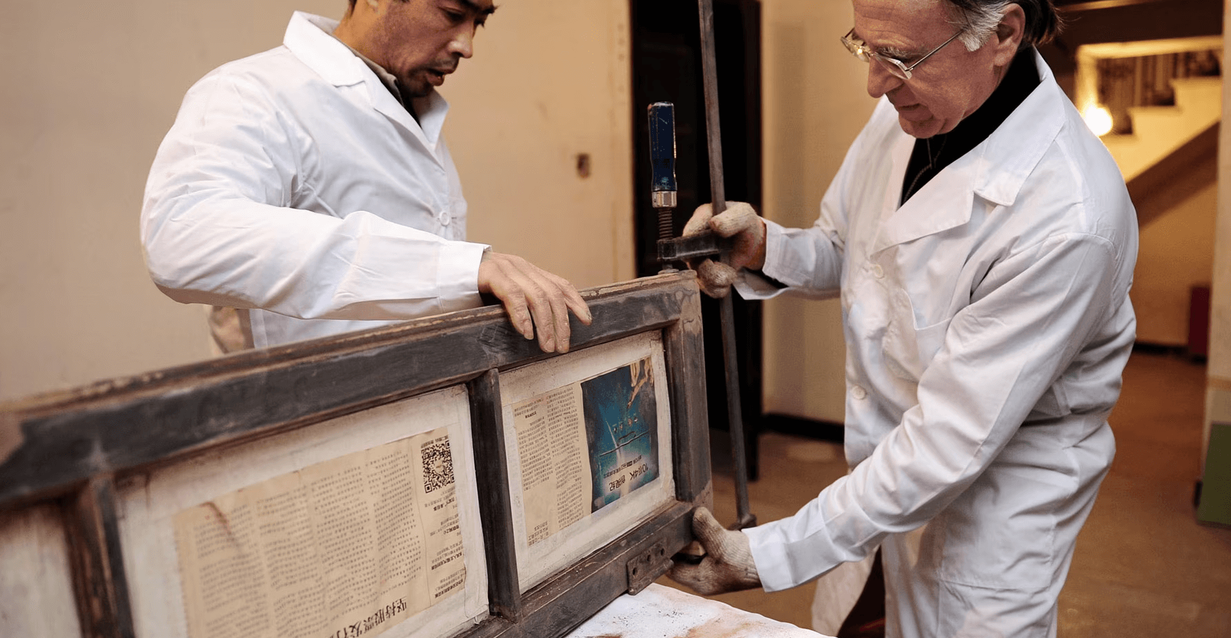 Experts helping restore the historic Rong Zhai mansion in Shanghai with support from the Prada Group