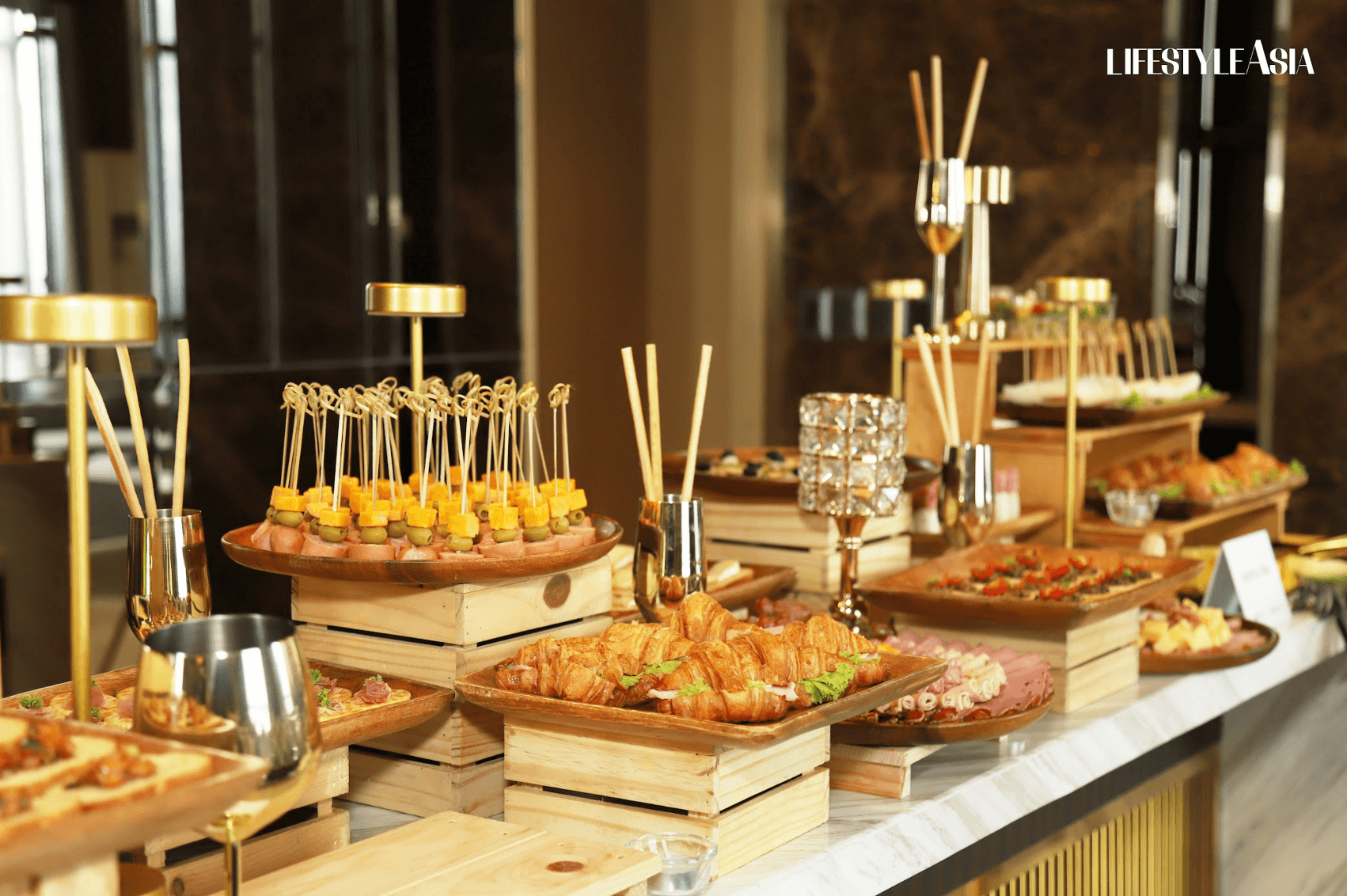 The grazing table offers endless options of savory and sweet.