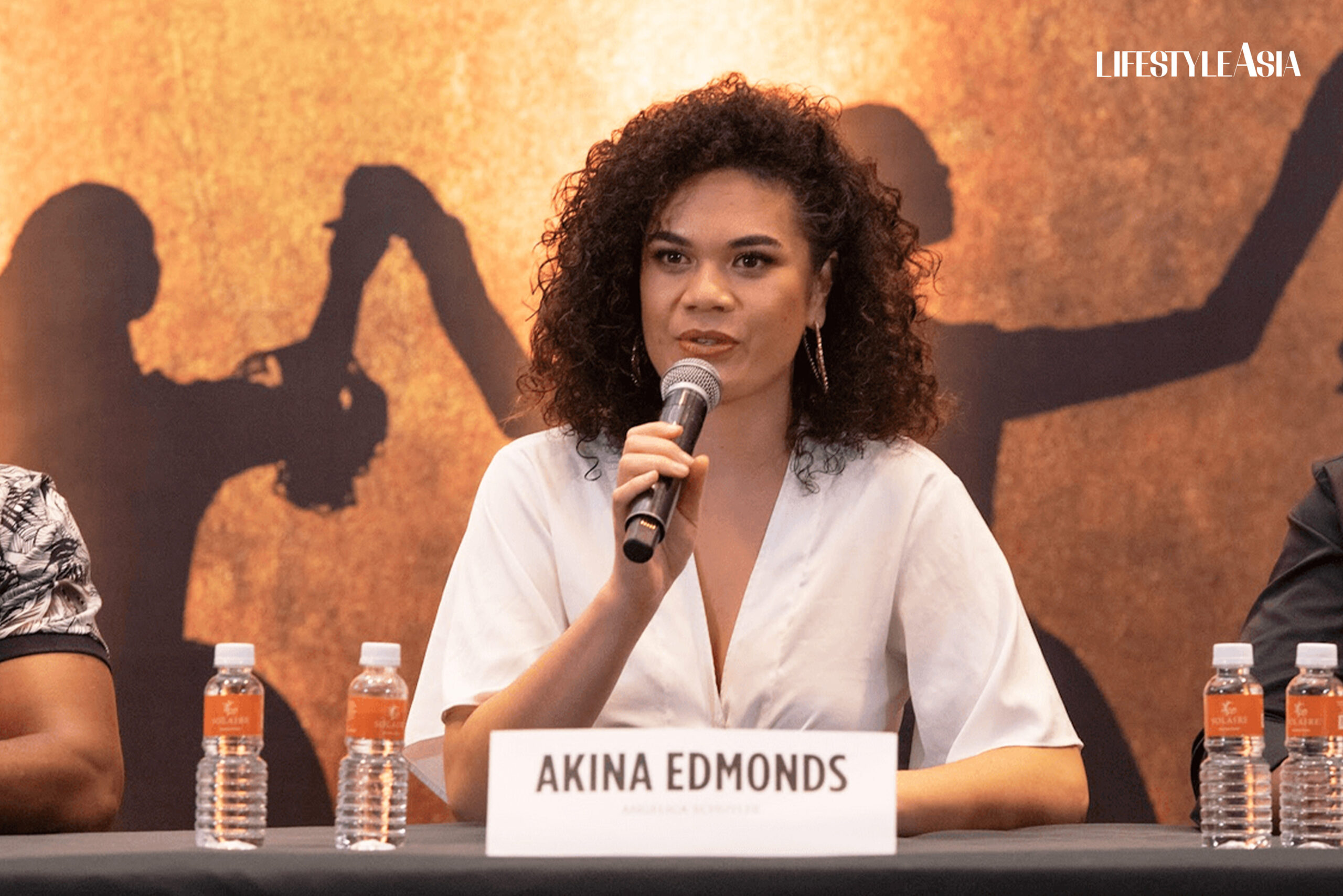 Akina Edmonds plays Angelica Schuyler, the sister of Eliza