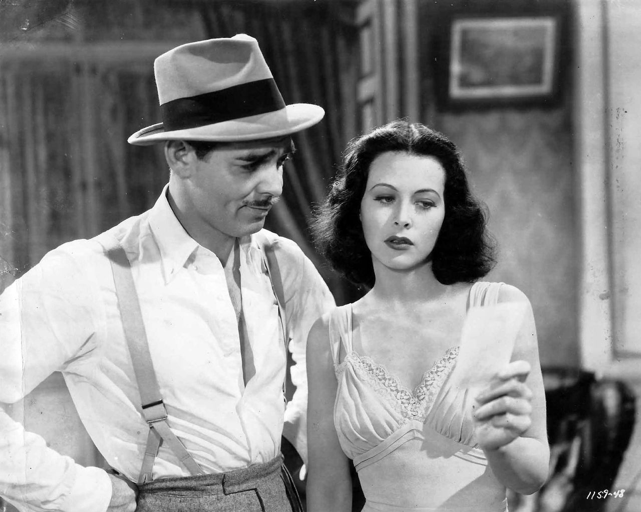 Hedy Lamarr and Clarke Gable in “Comrade X”