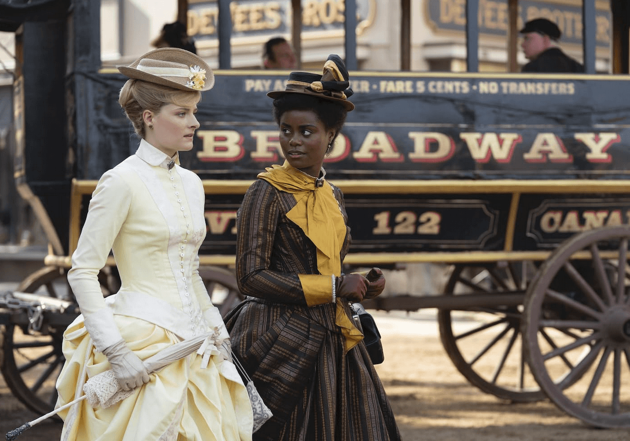 Louisa Jacobson plays young scion, Marian Brook (left)