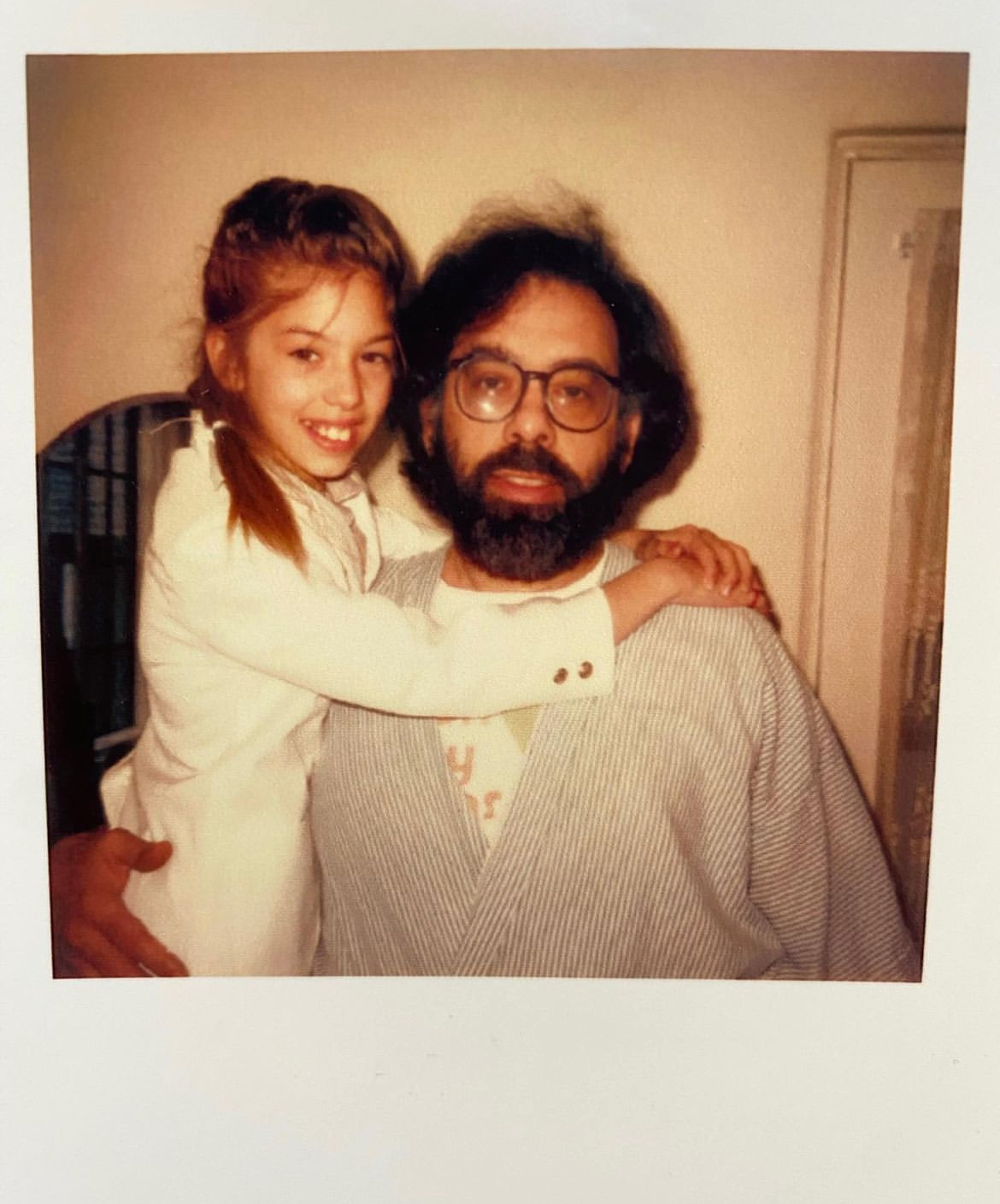 A father and daughter photo of Sofia and Francis Coppola.