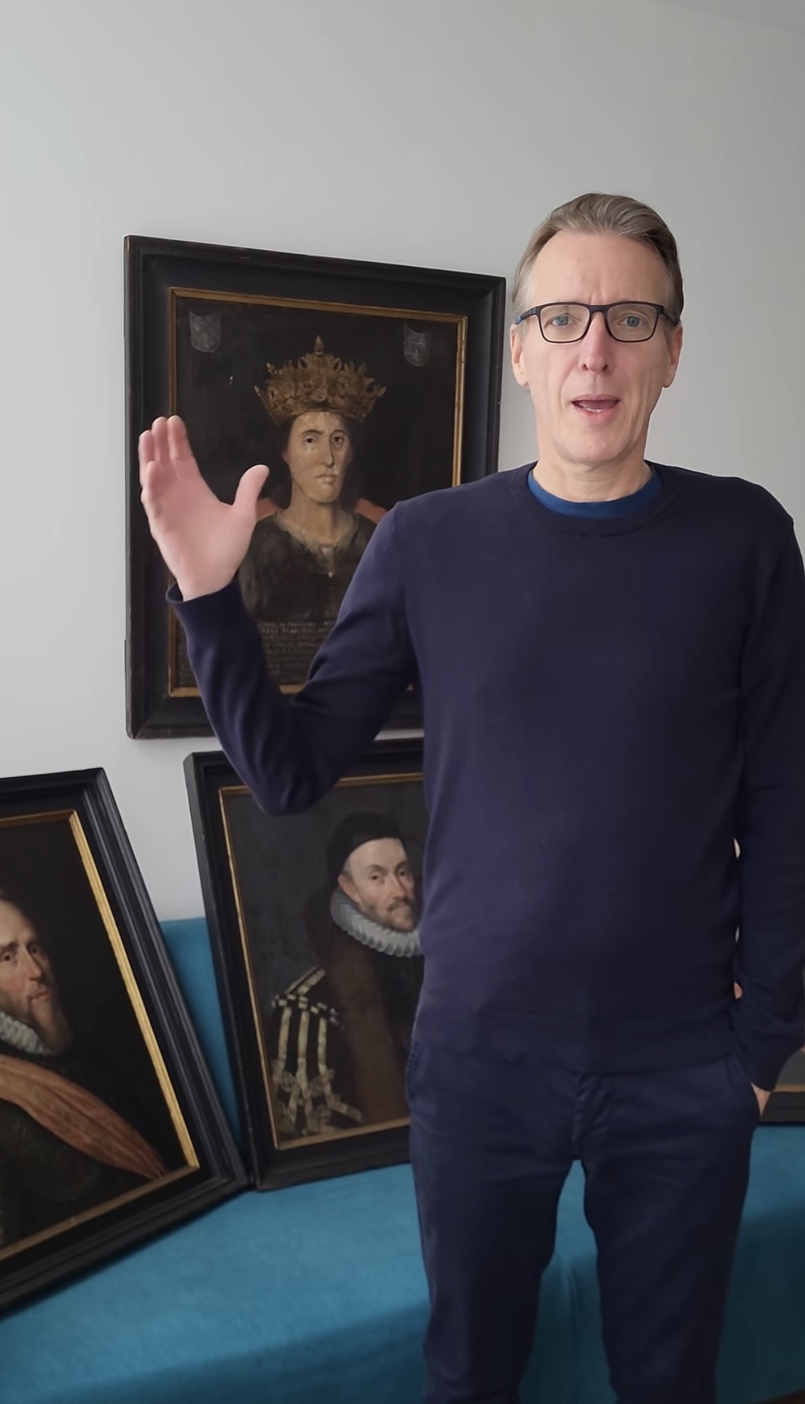 The 6 stolen paintings are seen in Arthur's background.