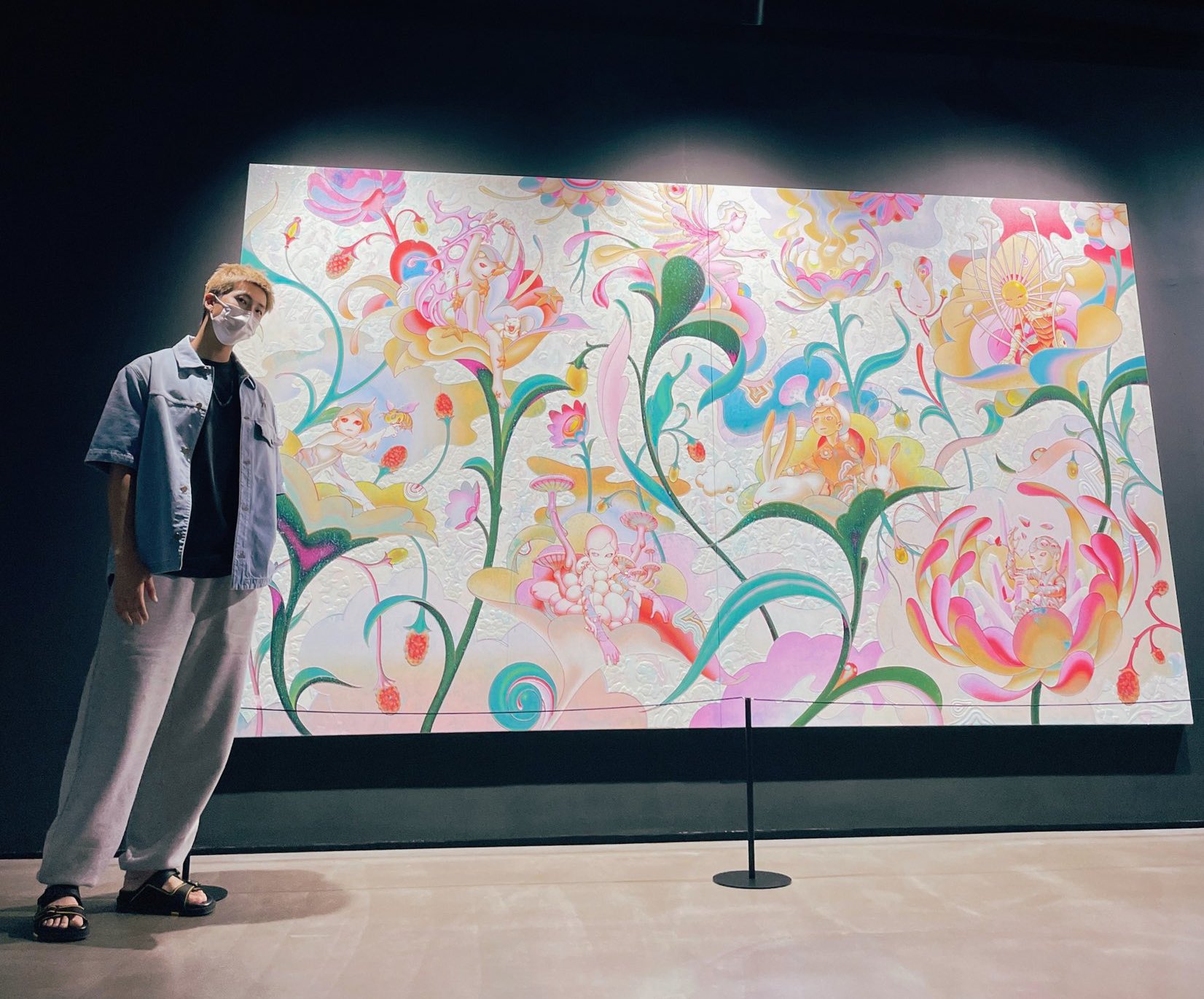 BTS' RM with James Jean's "Garden" at the Seven Phases exhibit