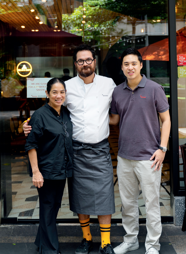Chefs Margarita Forés, Luciano Monosilio with Amado Forés