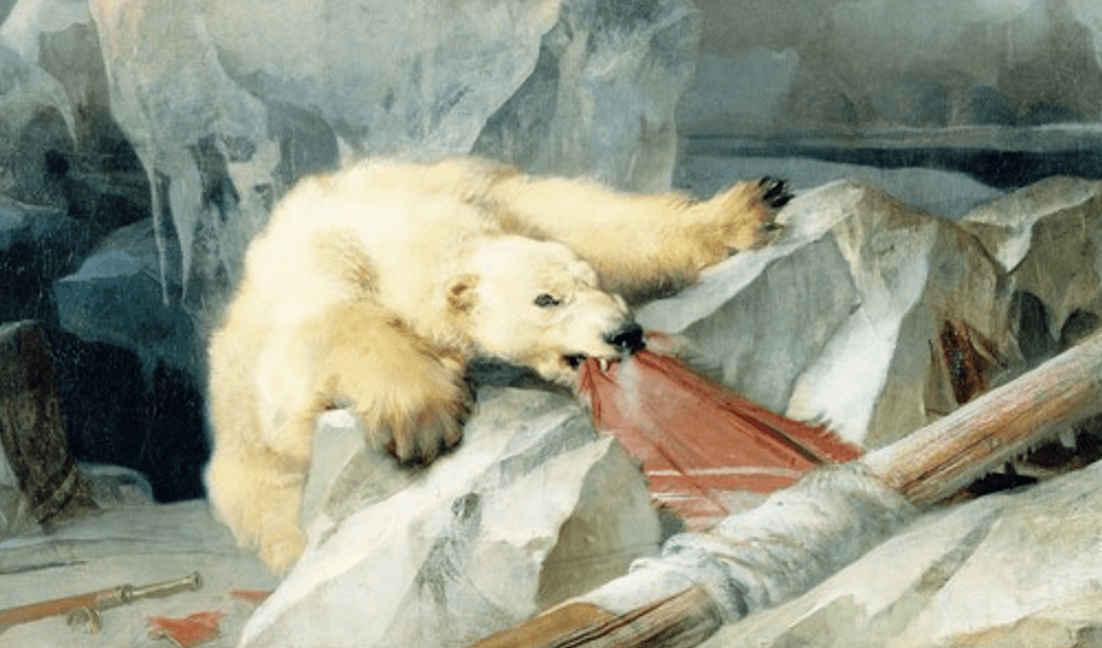 A close-up of “Man Proposes, God Disposes”