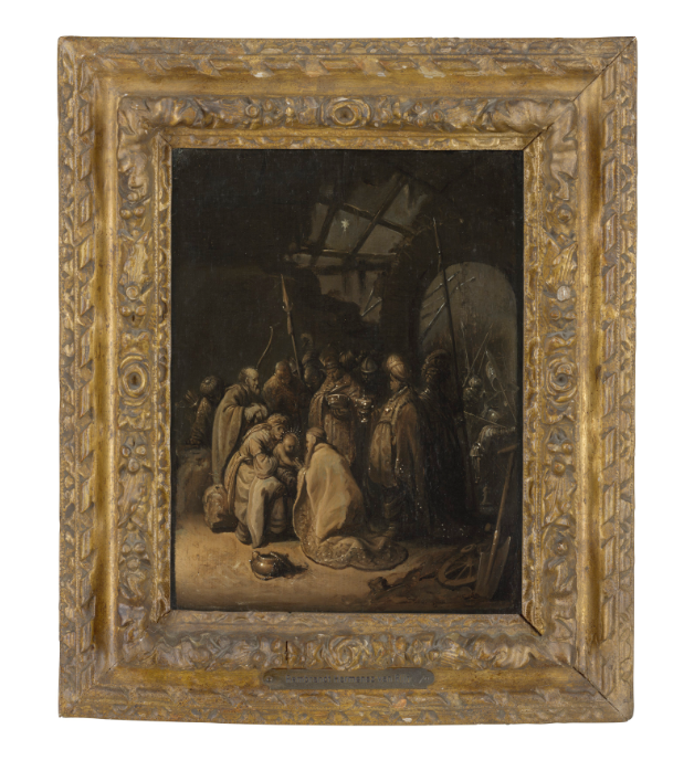 The Adoration of the Kings by Rembrandt framed