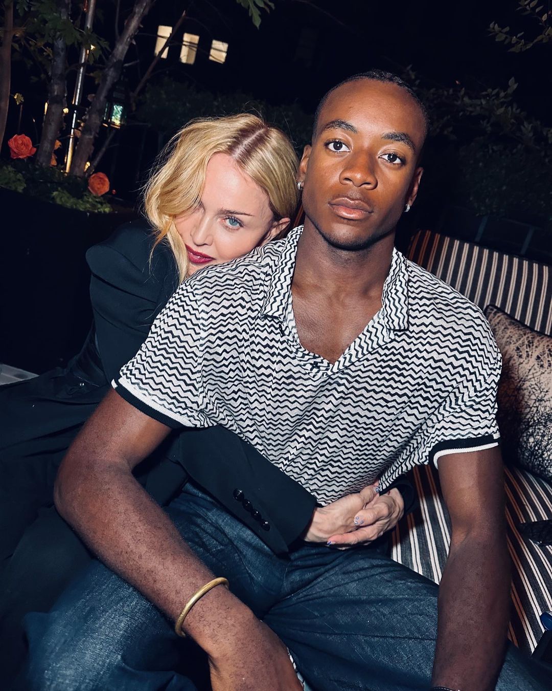 Madonna with her son, David