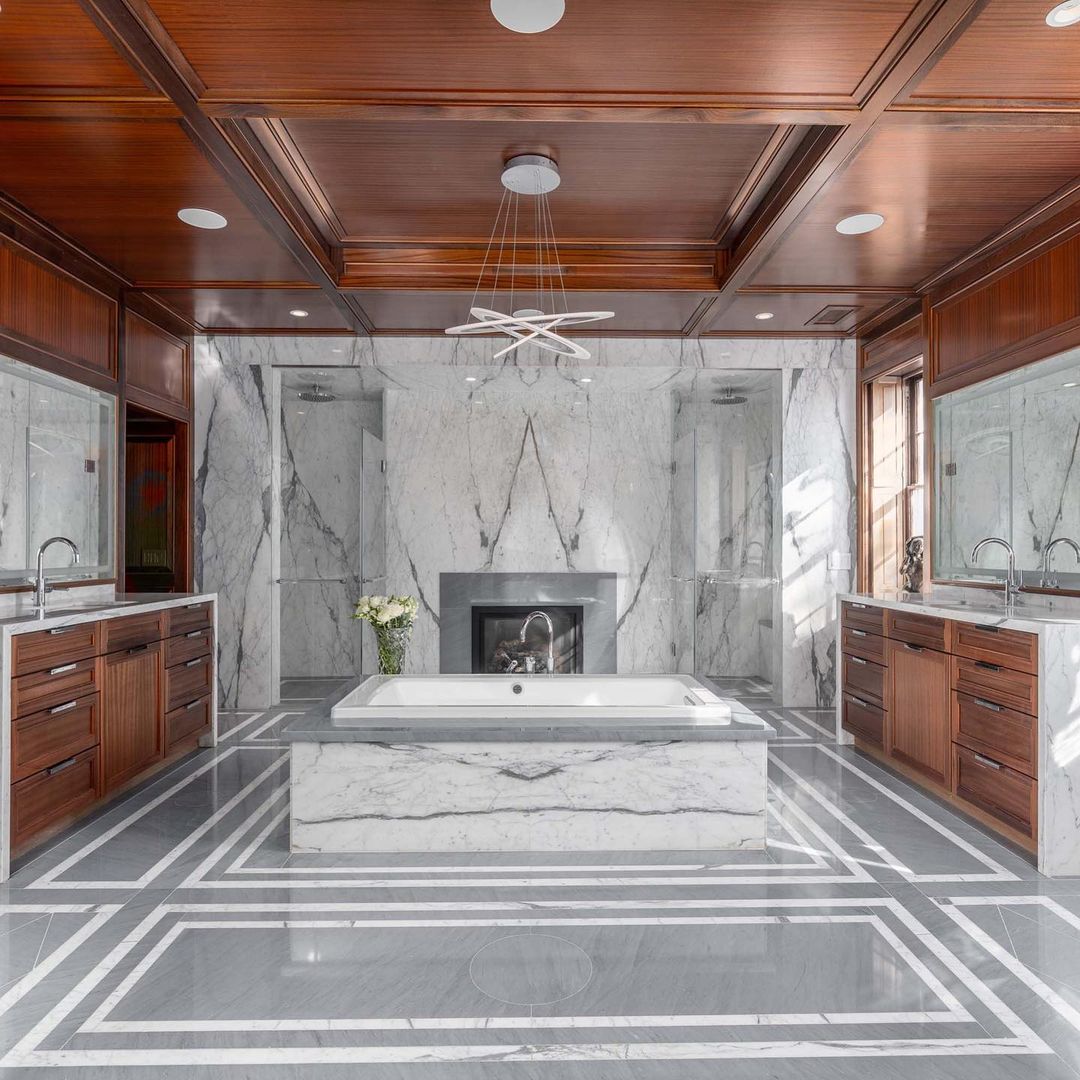 One of the full bathrooms in the Newton Baker House