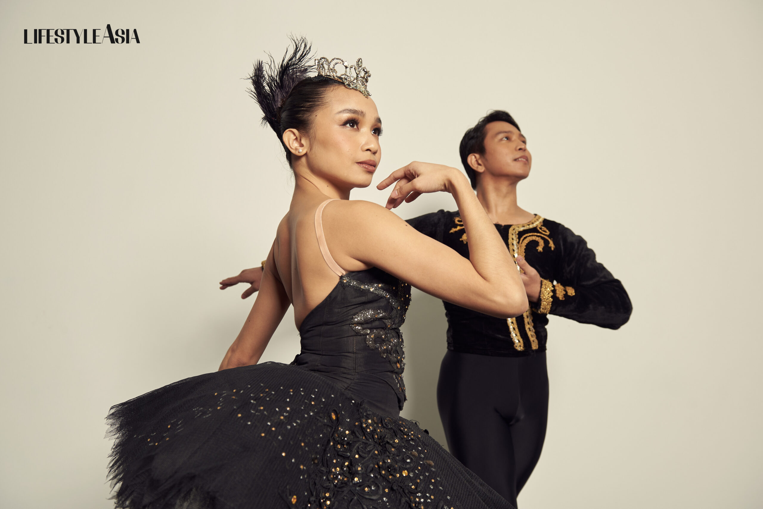Reyes and Ocampo in their Swan Lake costumes
