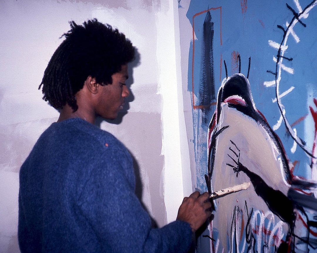 Jean-Michel Basquiat at work