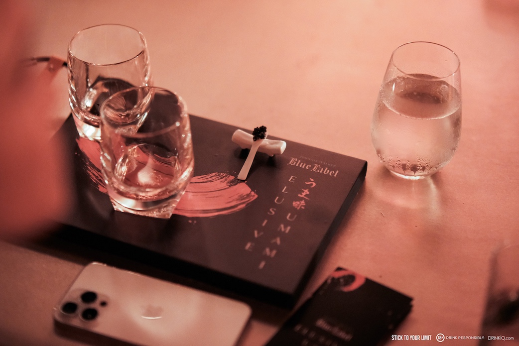 Johnnie Walker Blue Label Elusive Umami served neat with Oscietra caviar