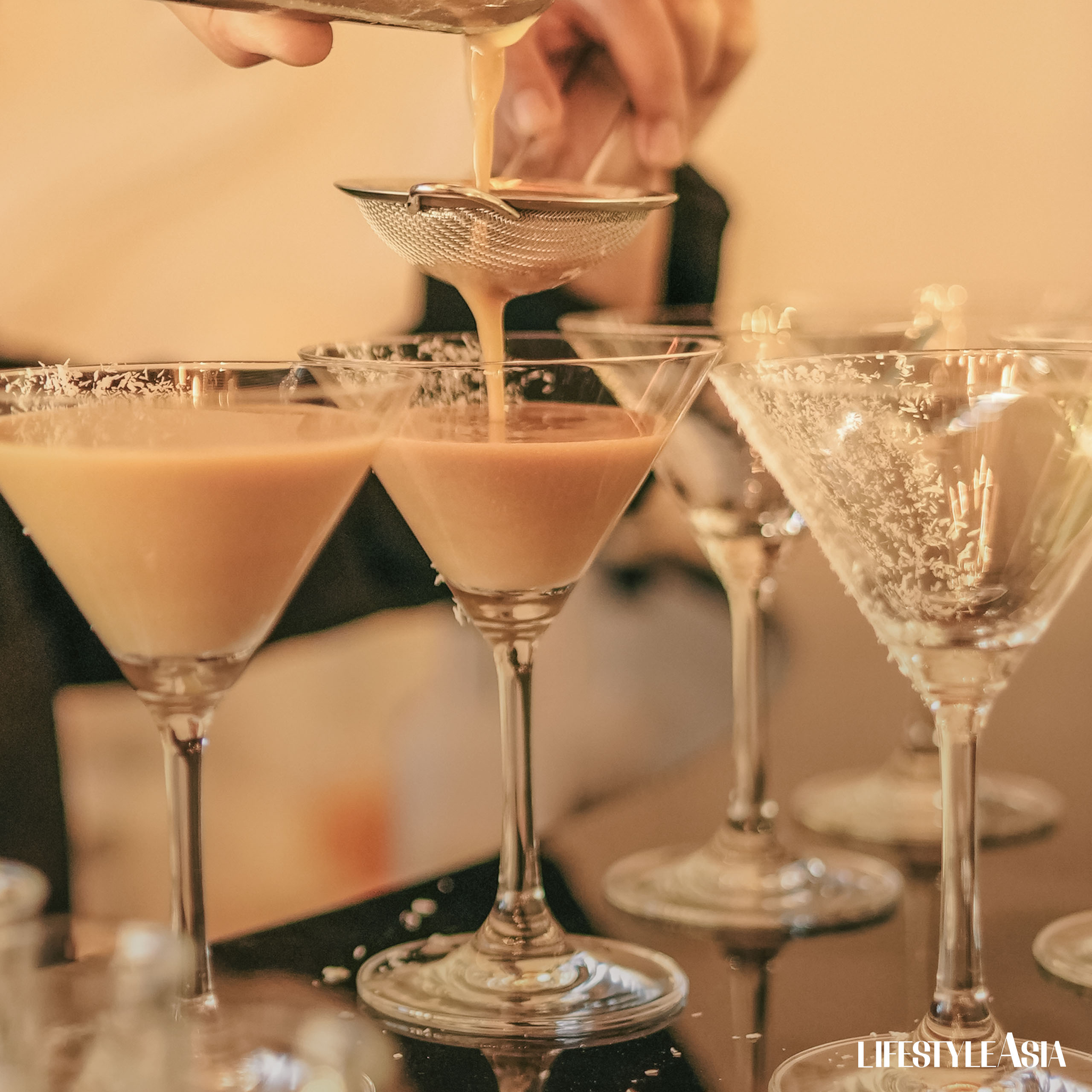 The Sky and Sand cocktail from Sula Spirits being concocted at the bar