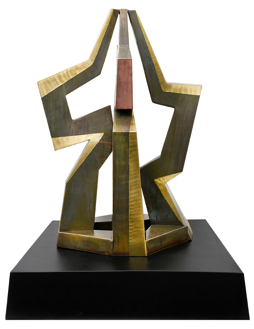 "Evolution Revolution" by Nixxio Castrillo (mixed media assemblage, 28 x 21 x 19 inches)