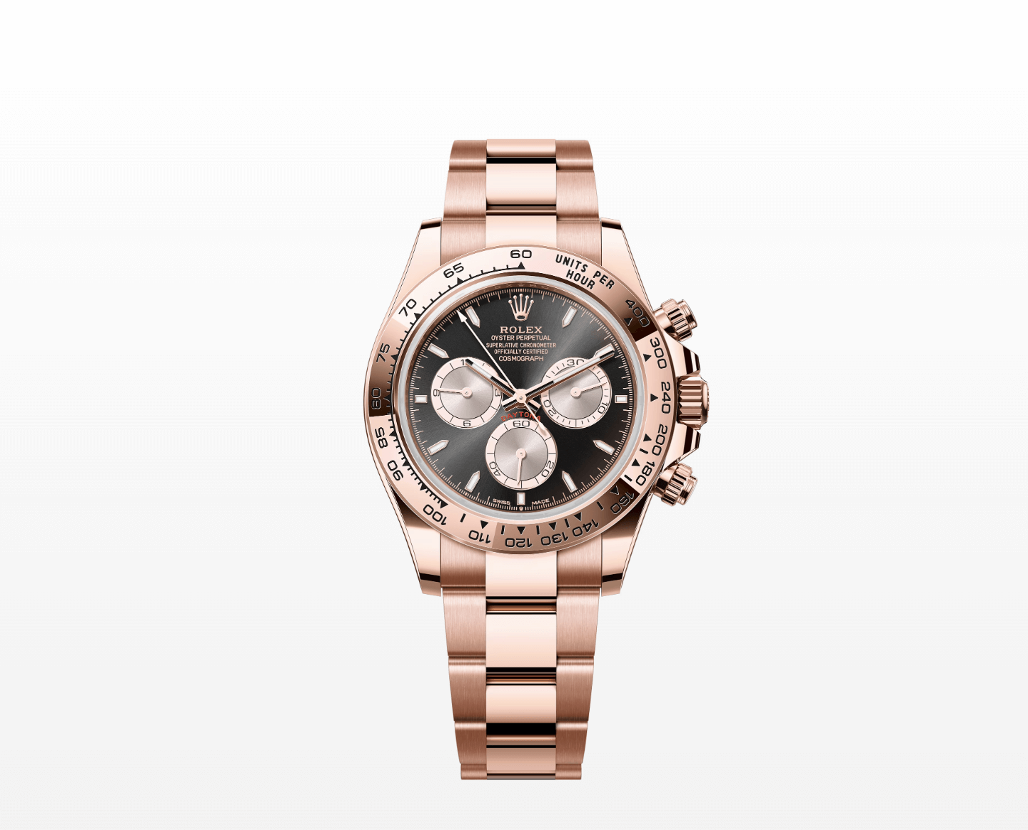 Embrace the unstoppable with the Oyster Perpetual Cosmograph Daytona in 18 ct Everose gold. 