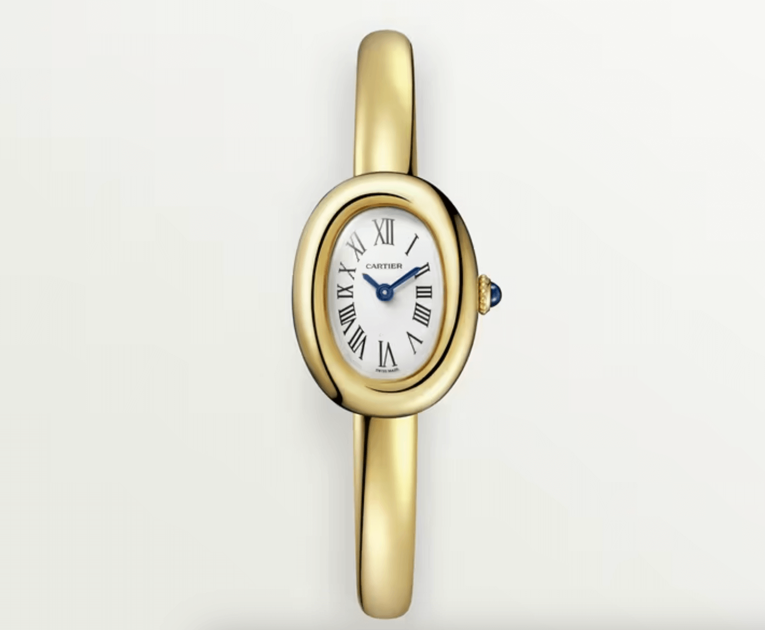 Crafted from 18k rose gold and adorned with a sapphire cabochon, this watch ticks all the right boxes and then some. 