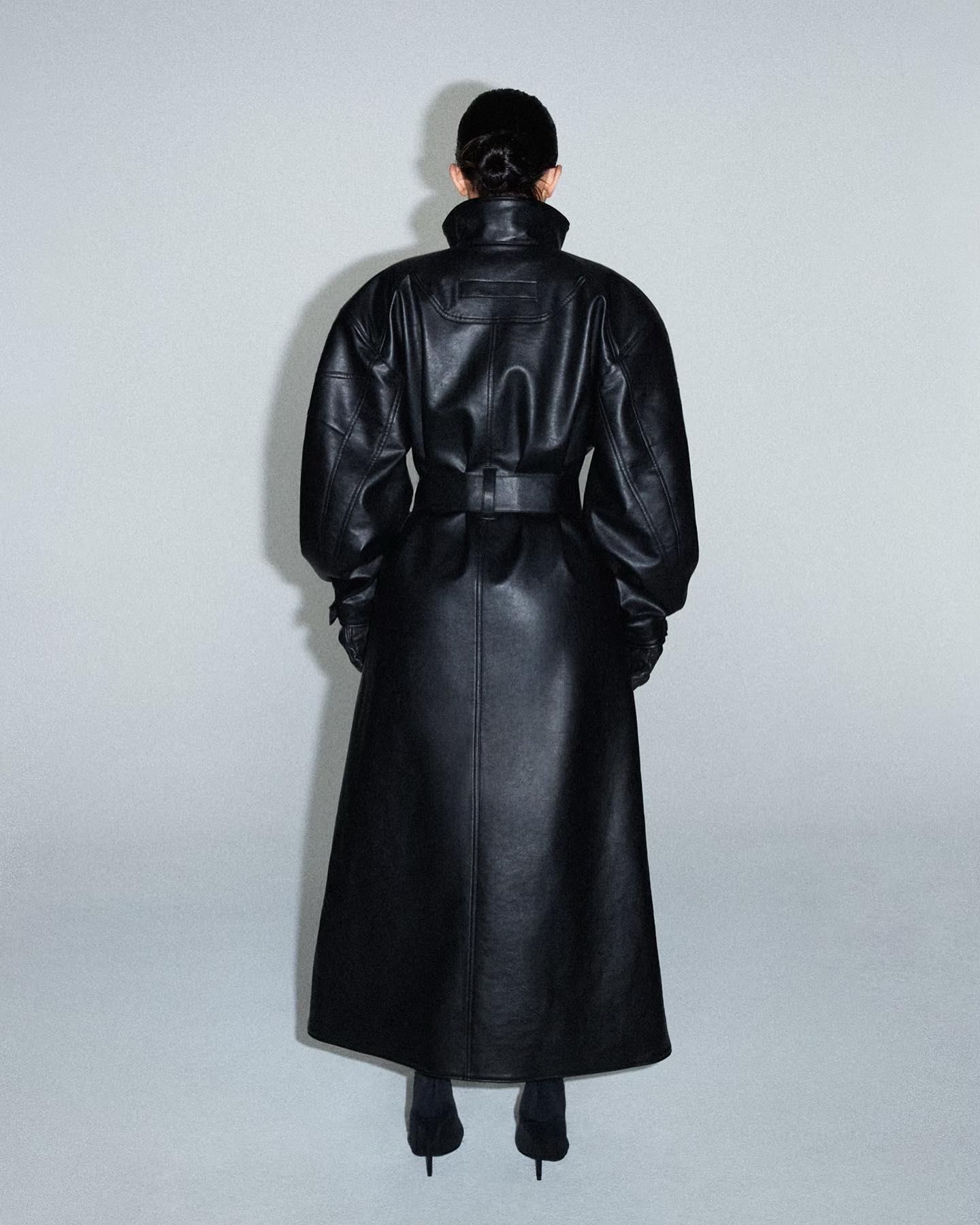 Khy's faux leather trench coat