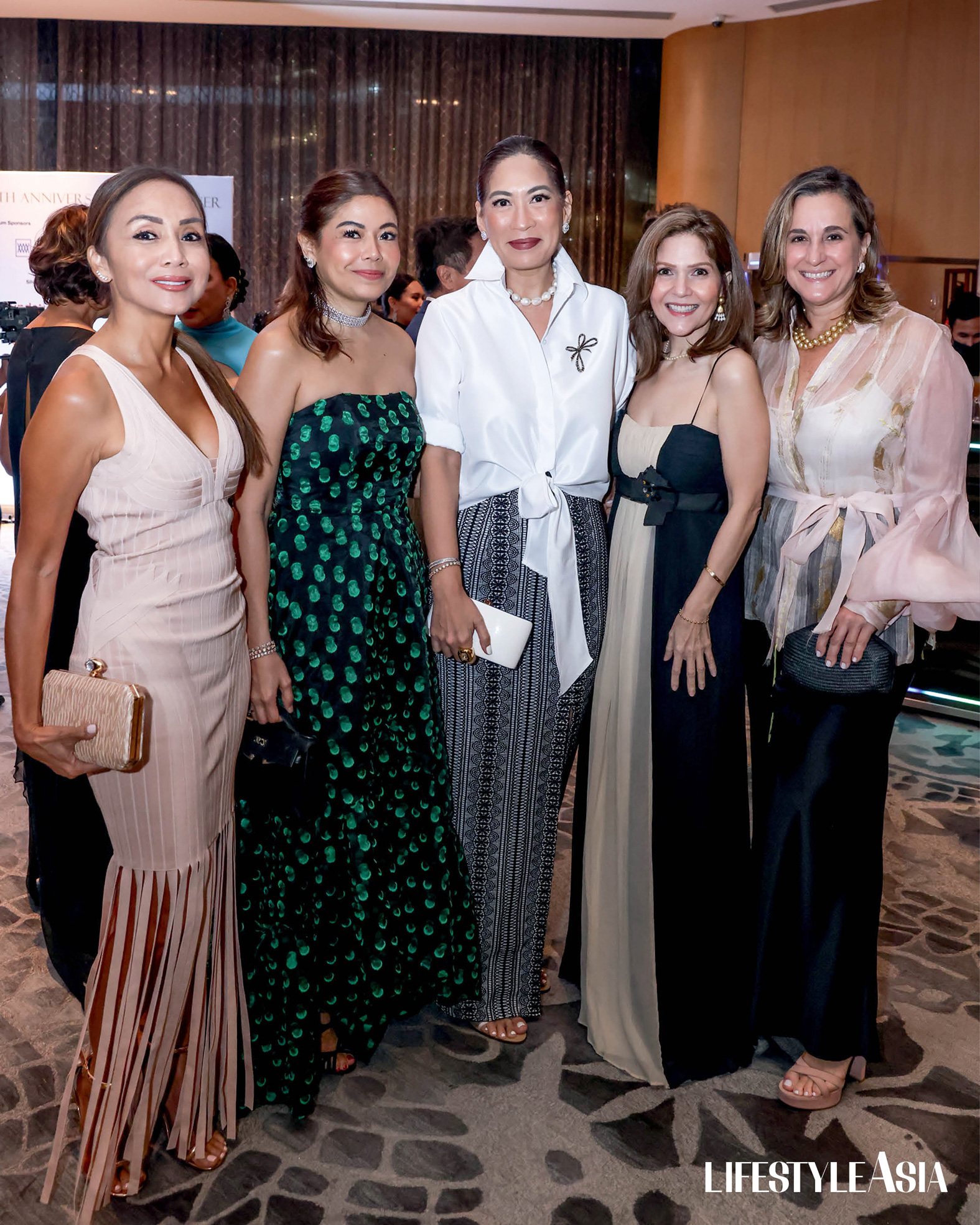 L-R: Cinty Yñiguez, Odette Pumaren, Techie Hagedorn, Anne Marie Saguil, Sofia Zobel-Elizalde