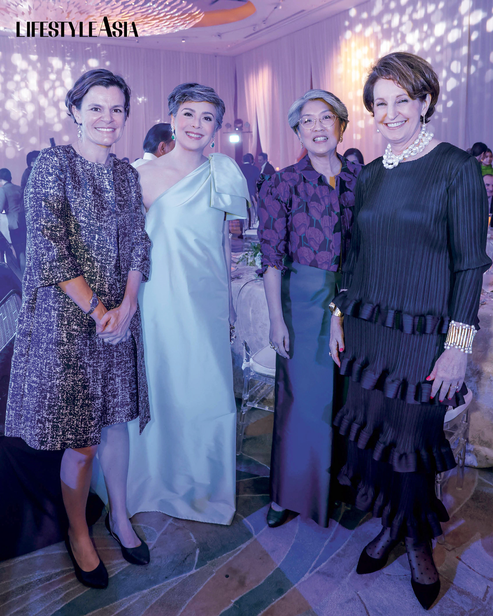 L-R: UK Ambassador Laure Beaufils,, Dawn Zulueta-Lagdameo, Irene Marcos-Araneta, US Ambassador MaryKay Carlson