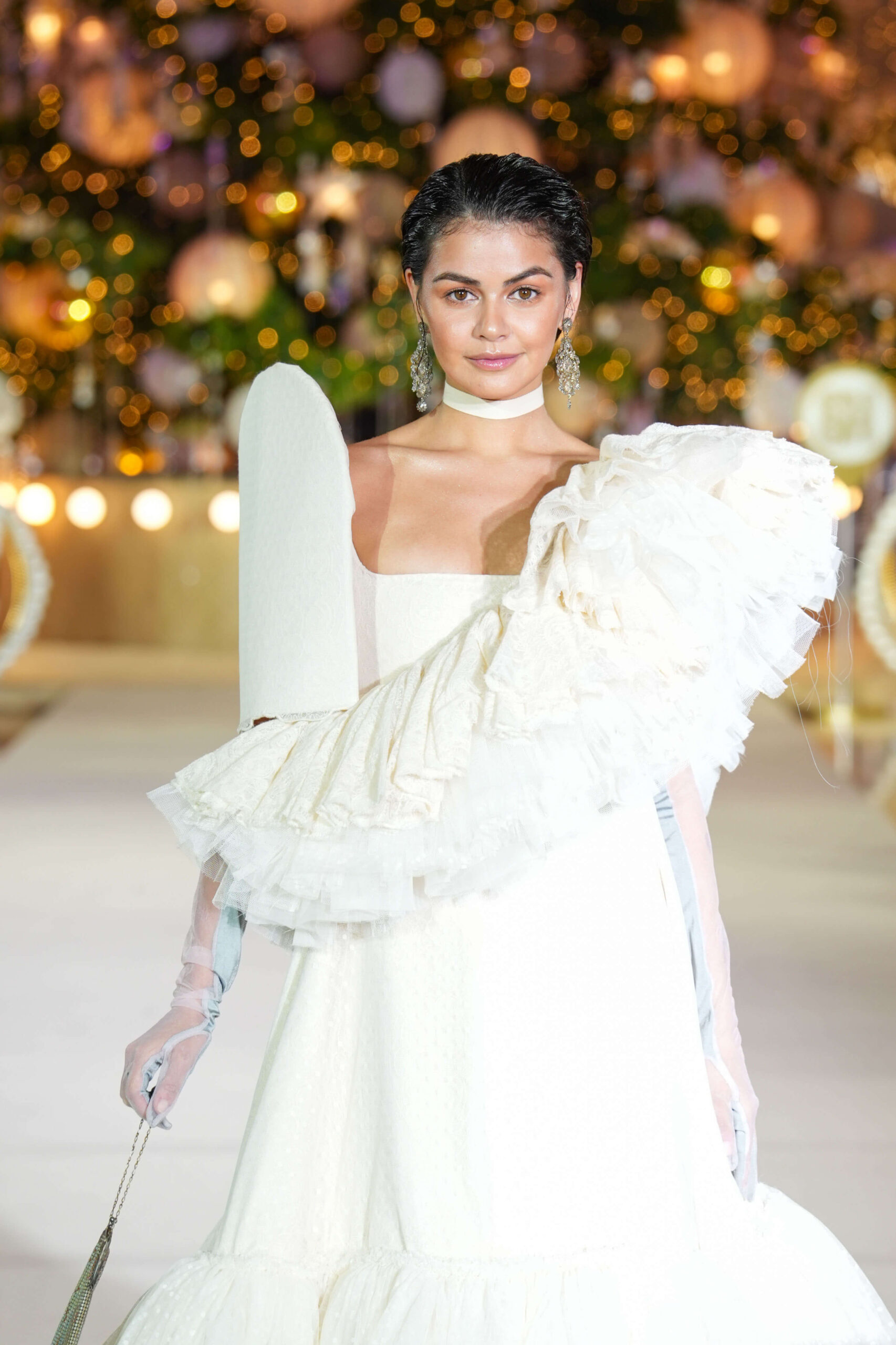 Janine Gutierrez models a timeless and elegant gown crafted by the maestro of minimalism, Joey Samson