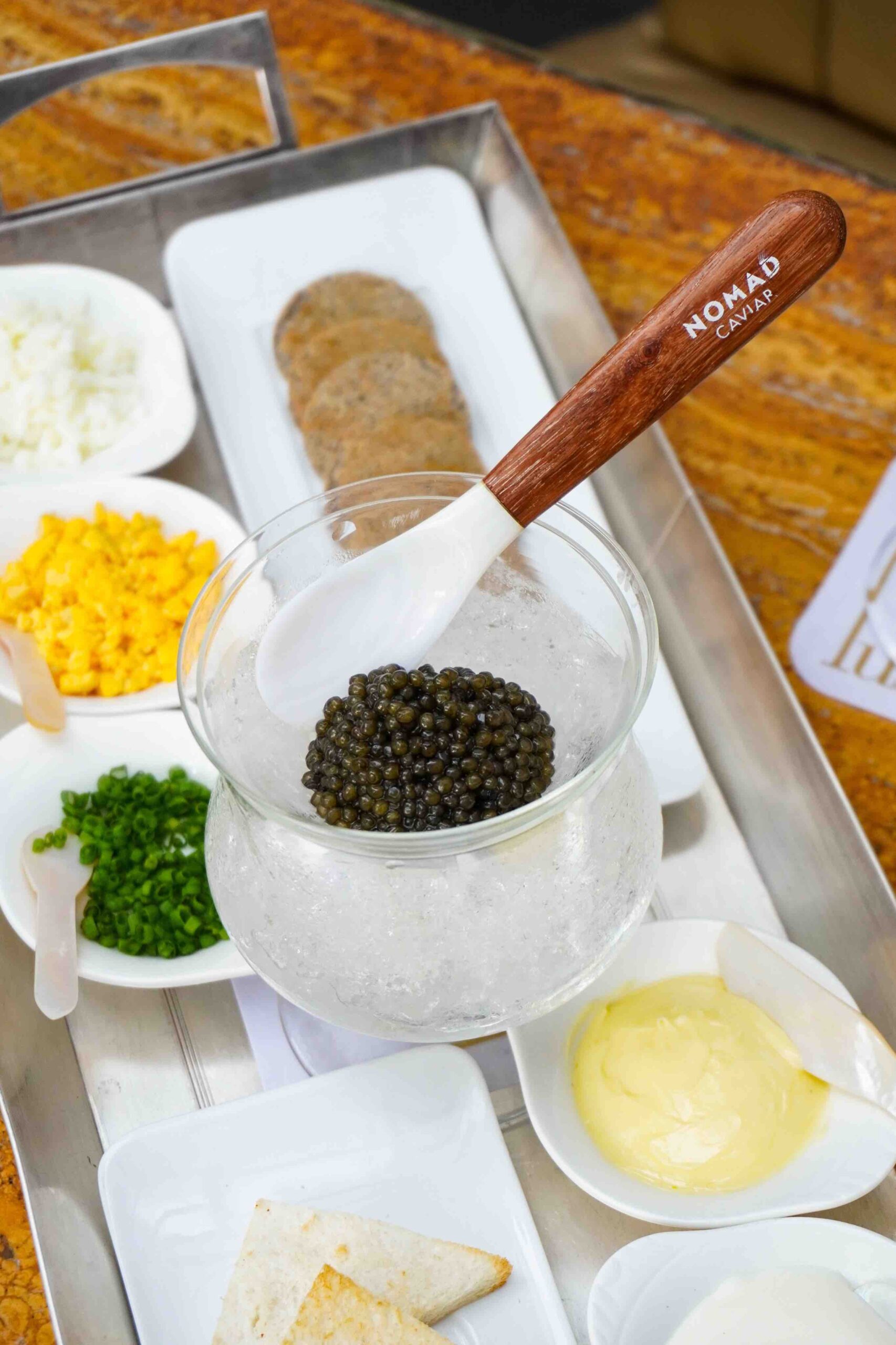 Nothing better to indulge in the holidays than caviar and bubbly