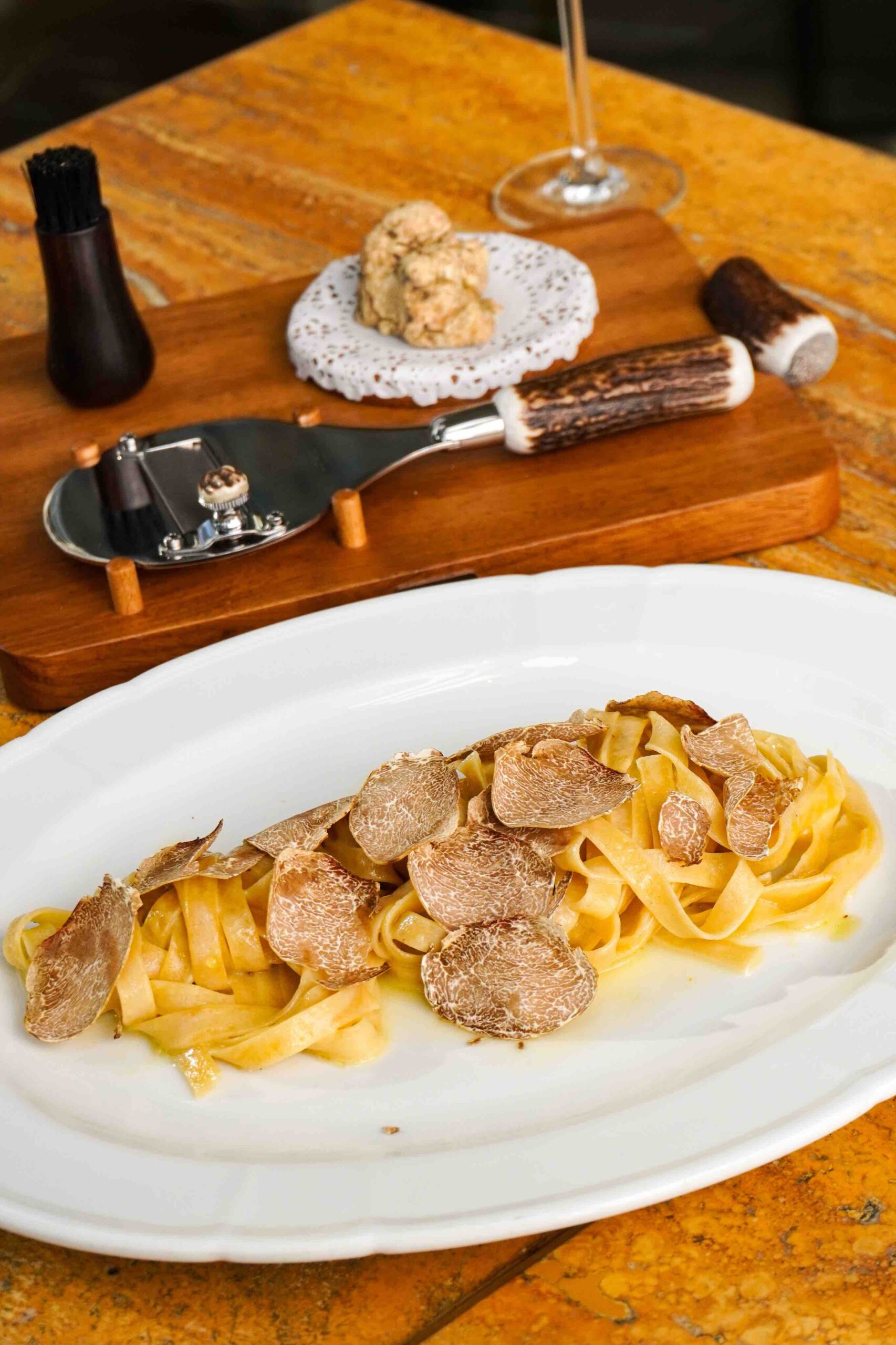 Fettuccine Al Burro with White Truffle from Alba, Italy