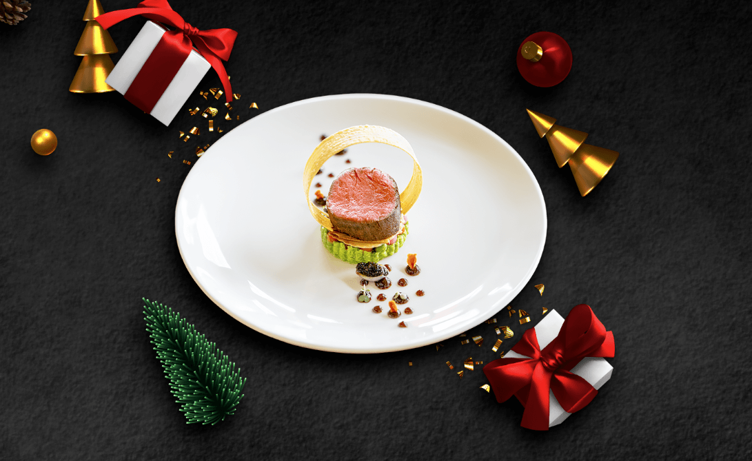 Sous vide smoky USDA beef tenderloin with garlic tomato chili sauce