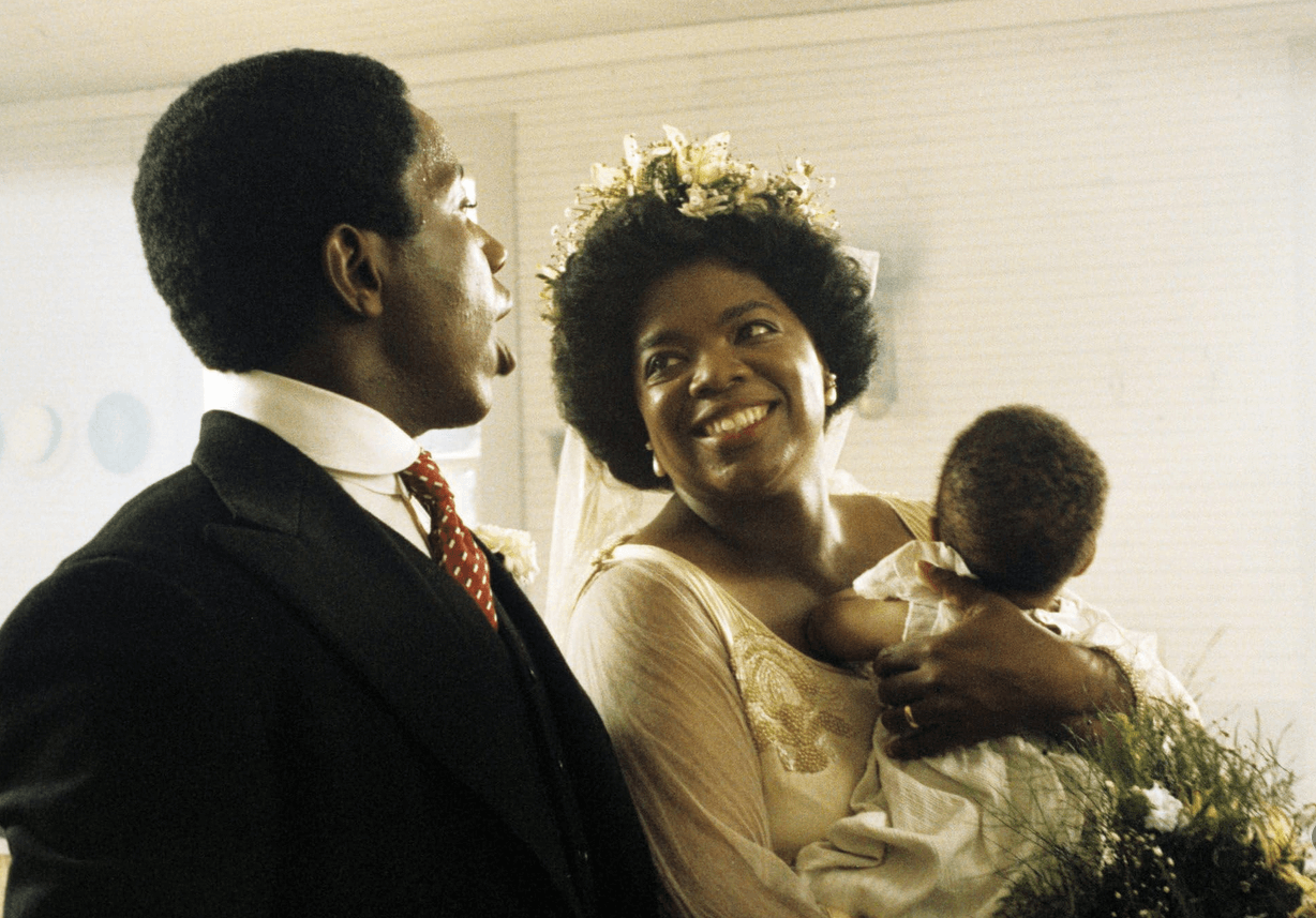 Willard E. Pugh as Harpo and Oprah Winfrey as Sofia in 1985's "The Color Purple"