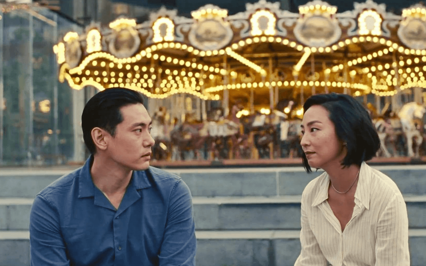 Hae Sung (played by Teo Yoo) and Nora (played by Greta Lee)