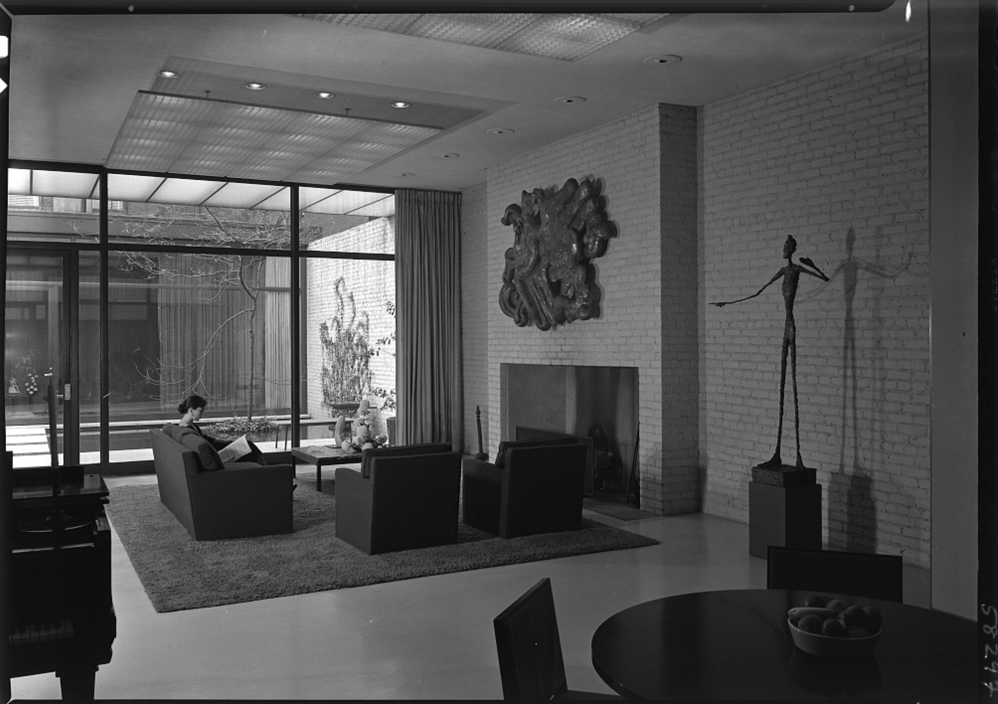 A section of the living room showcasing the fireplace