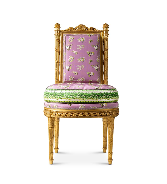 The Louis XVI gilt walnut chair