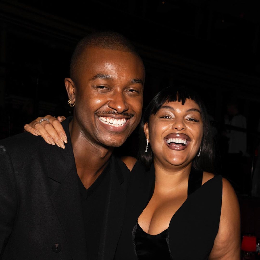 Paloma Elsesser won Model of The Year and posed with Maximilian Davis, British Womenswear Designer of the Year