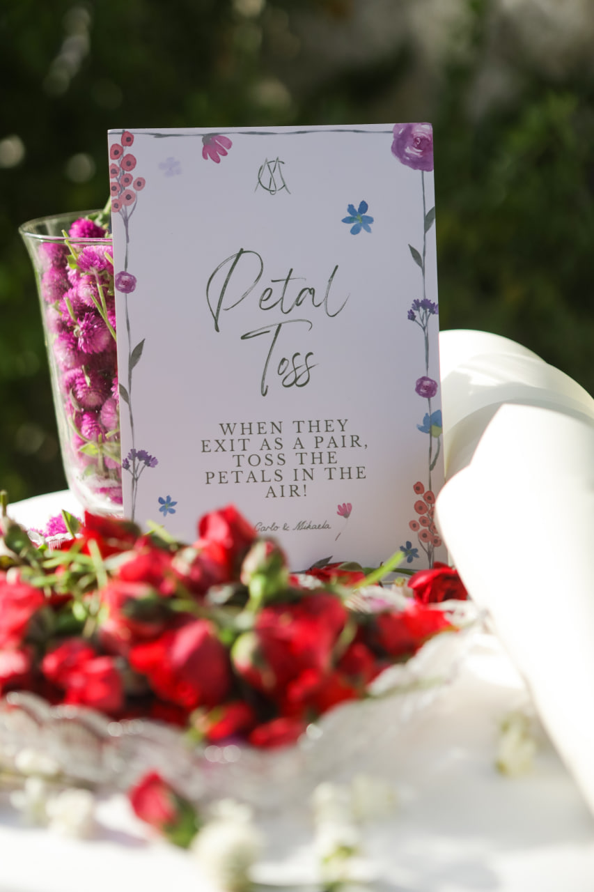 A petal toss to sprinkle on the couple as they exit as a pair