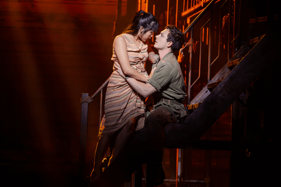 Nigel Huckle as Chris and Abigail Adriano as Kim in Miss Saigon Australia